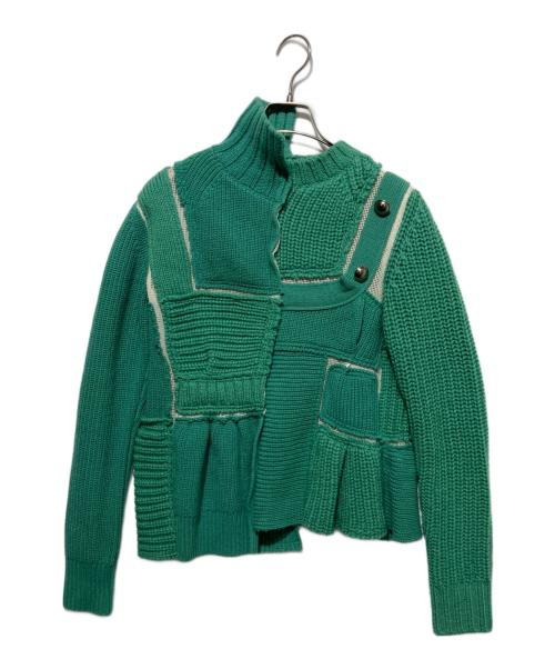 中古・古着通販】sacai (サカイ) パッチワーク ニット グリーン サイズ