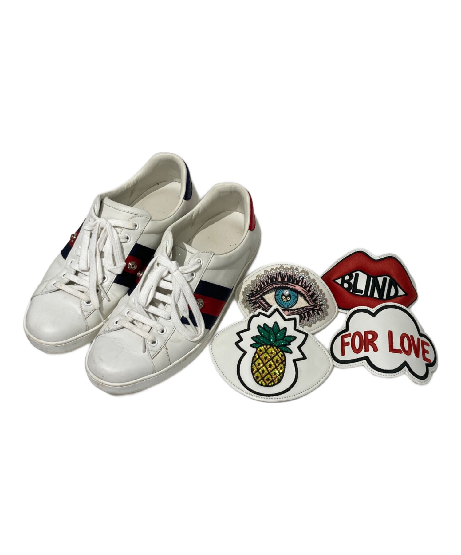中古・古着通販】GUCCI (グッチ) BLIND FOR LOVE パッチスニーカー 