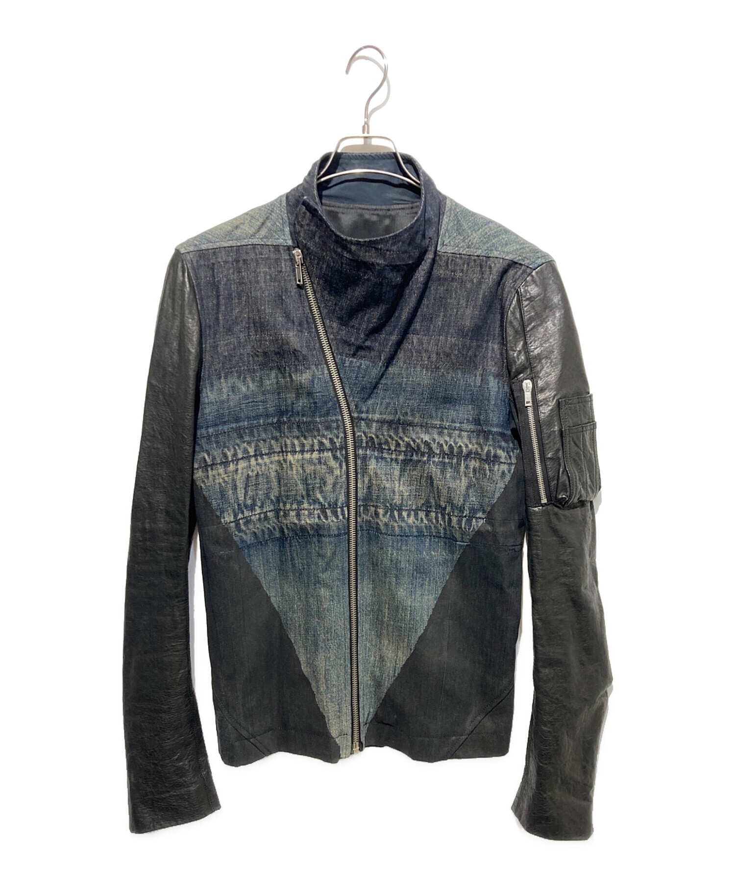 中古・古着通販】RICK OWENS (リックオウエンス) デニム切替レザー