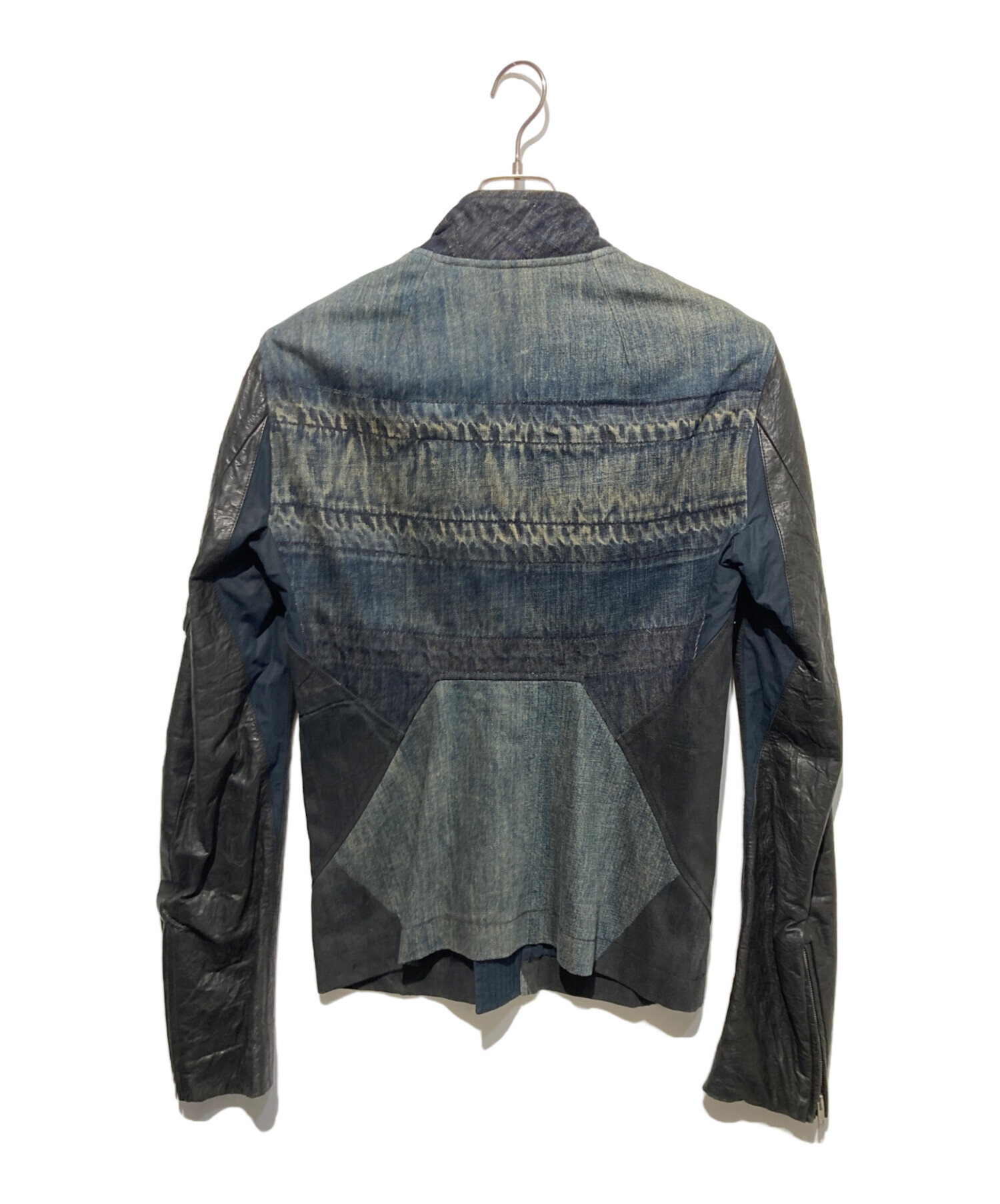 中古・古着通販】RICK OWENS (リックオウエンス) デニム切替レザー