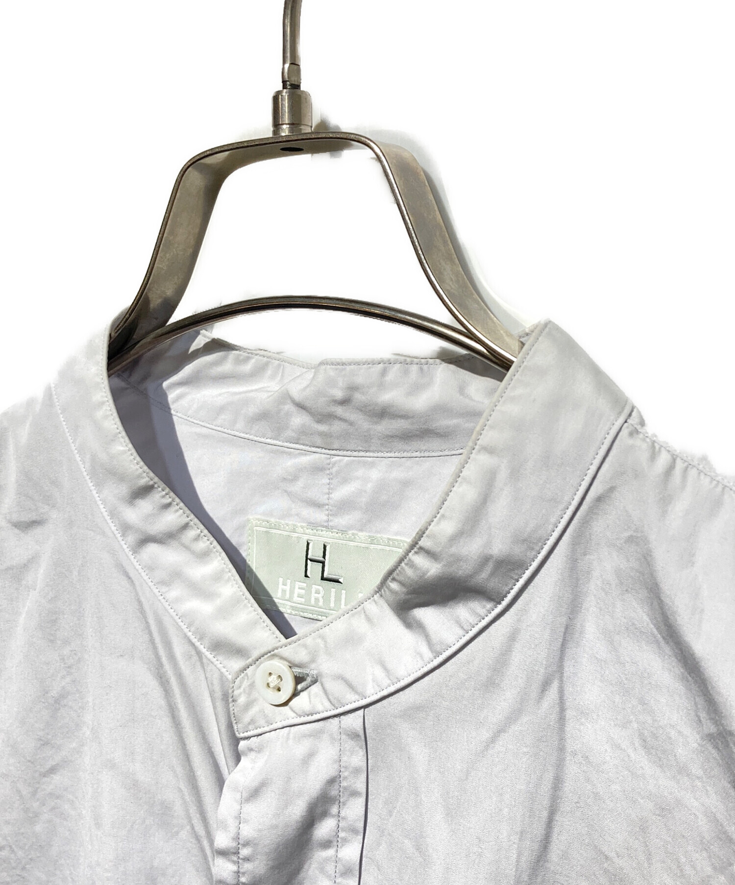 HERILL ヘリル suvin standcollar shirts サイズ3 中古・古着通販】HERILL (ヘリル) Suvin Stand Collar Shirts ホワイト