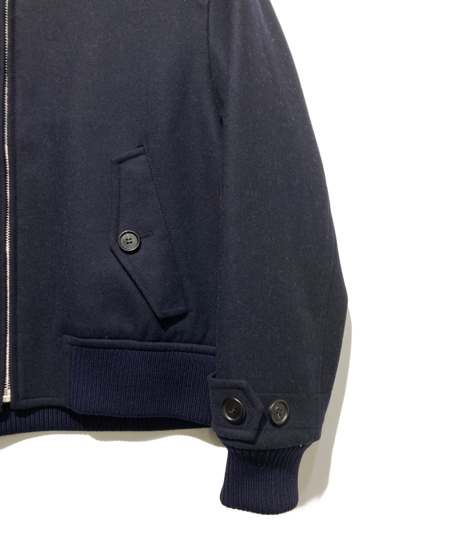 【PRADA】プラダ　ネイビー ジップアップ ジャンパー ブルゾン 中古・古着通販】PRADA (プラダ) ウールジップアップブルゾン ネイビー