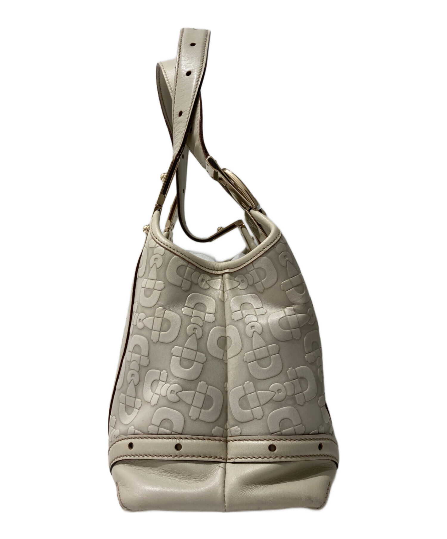 中古・古着通販】GUCCI (グッチ) ホースビットトートバッグ ホワイト