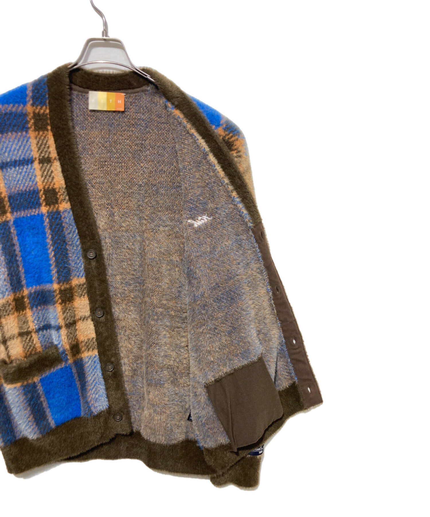 中古・古着通販】KITH (キス) Plaid Mohair Cardigan ブルー サイズ:M