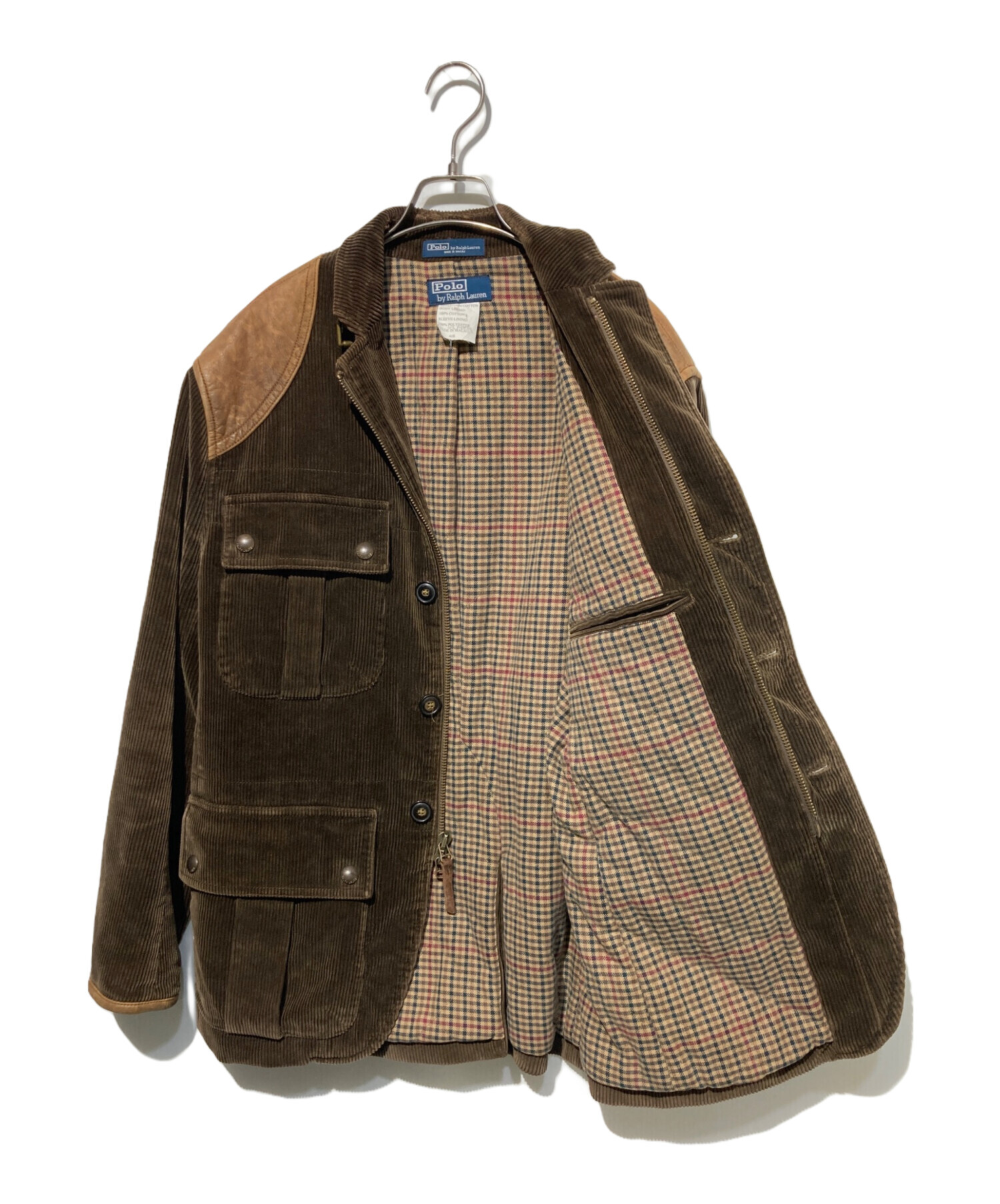 ポロバイラルフローレン チェック 太畝 コーデュロイ ハンティング ジャケット ポロバイラルフローレン チェック 太畝 コーデュロイ ハンティング