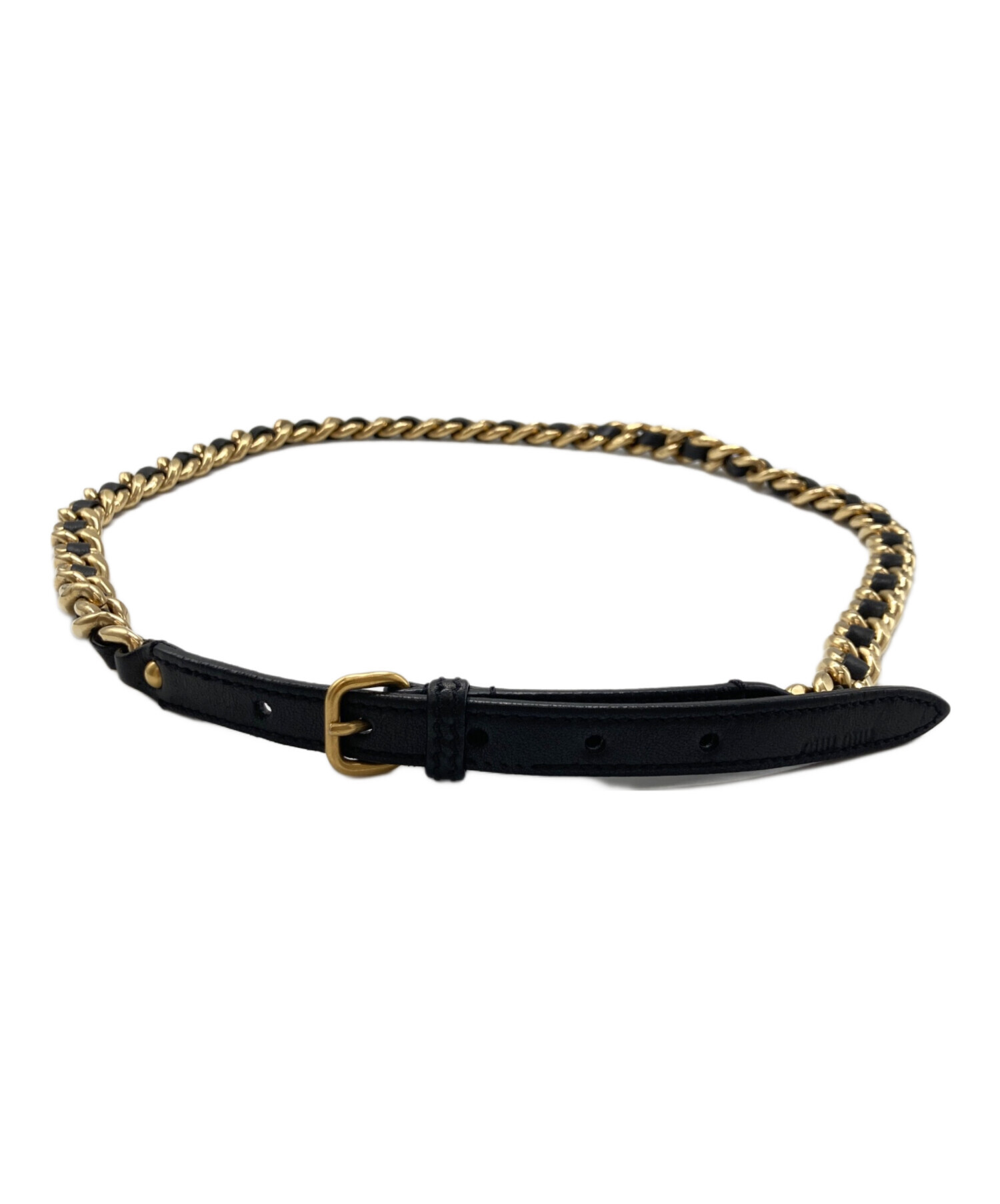 【美品・希少】MIUMIUミュウミュウ ベルト チェーン ゴールド イタリア製 美品・希少】MIUMIUミュウミュウ ベルト チェーン ゴールド