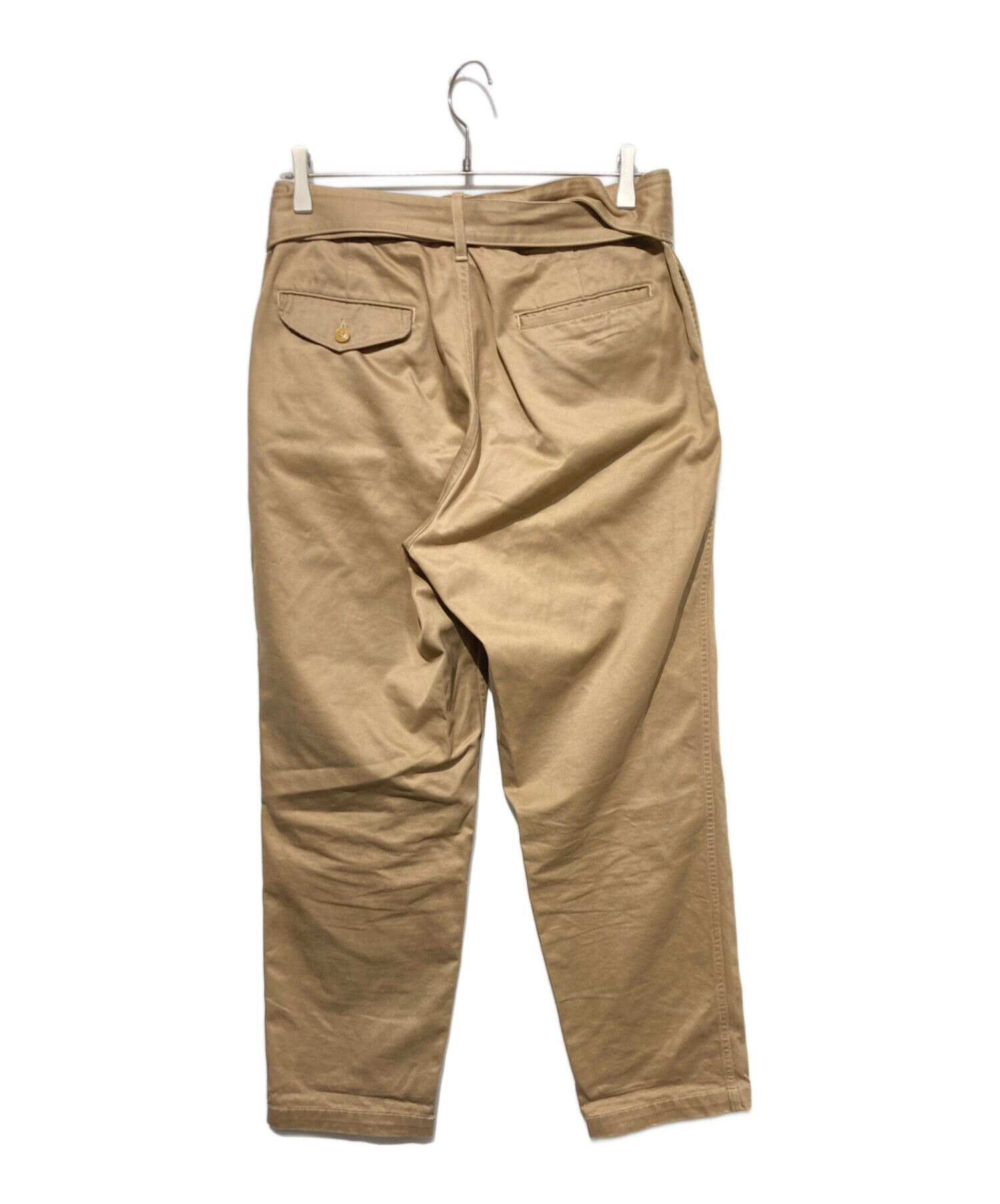 comoli 17ss ベルテッドチノパンツ サイズ1 中古・古着通販】COMOLI (コモリ) ベルテッドチノパンツ ベージュ