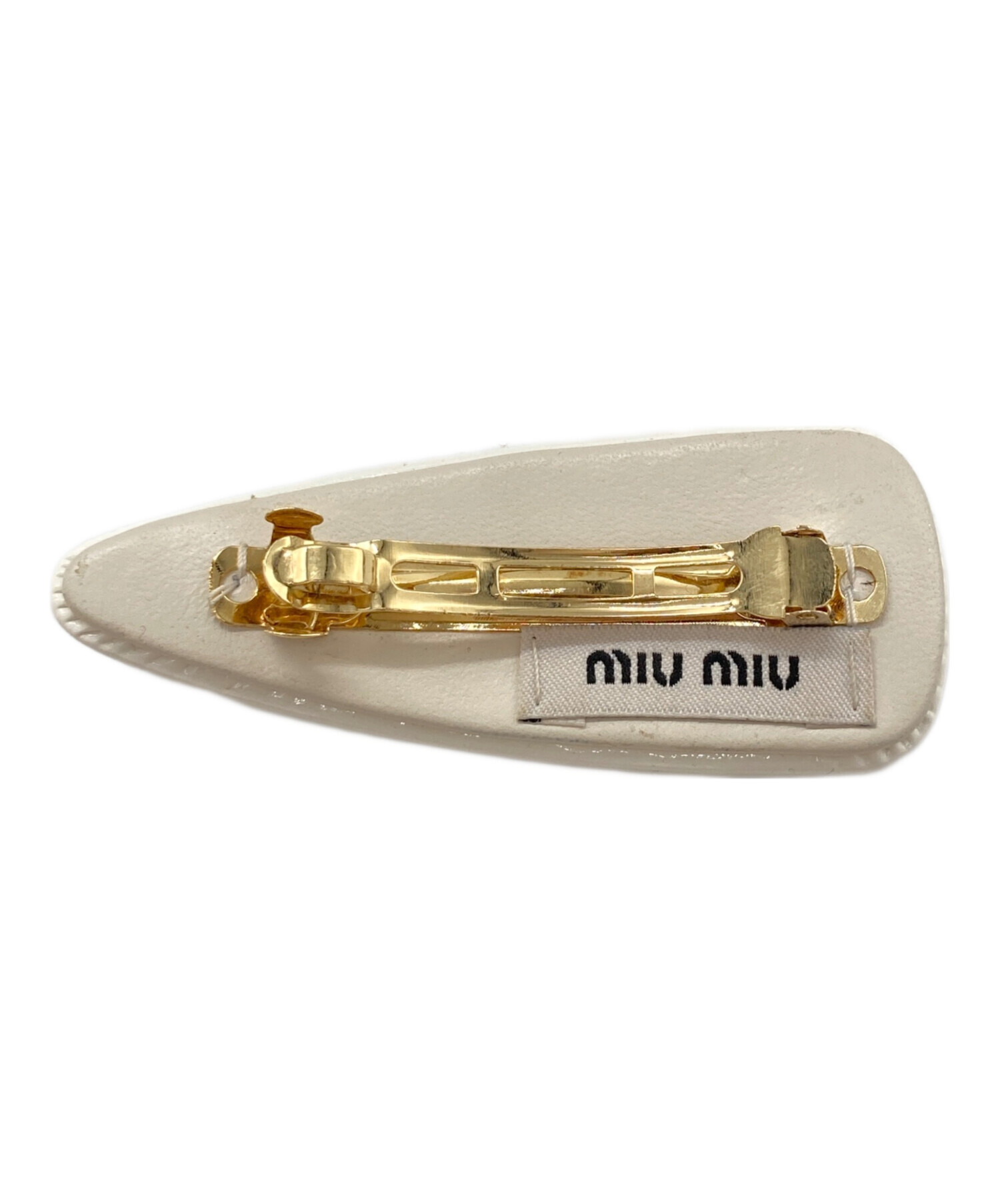 中古・古着通販】MIU MIU (ミュウミュウ) パテントレザーヘアクリップ 