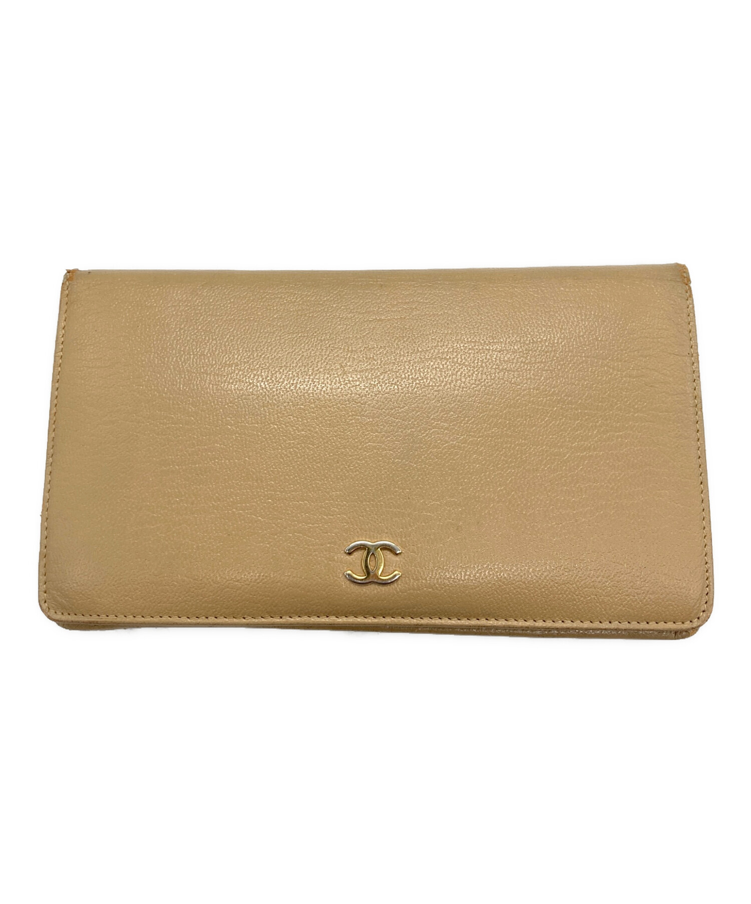 中古・古着通販】CHANEL (シャネル) ロングウォレット ベージュ 
