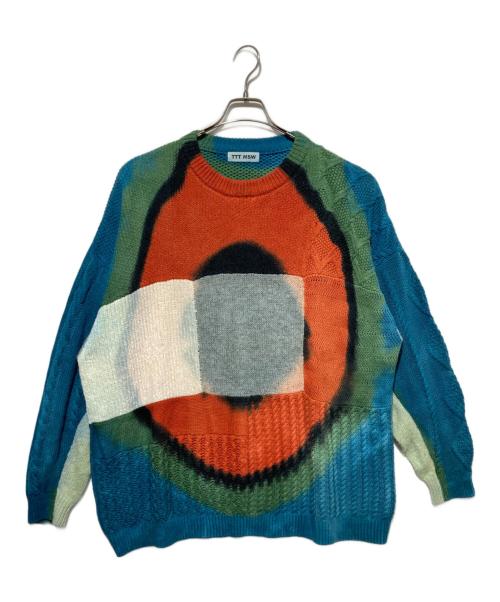 焼*ば様 TTT MSW ビーチニット　L 中古・古着通販】TTT MSW (ティー) Crazy pattern knit ブルー