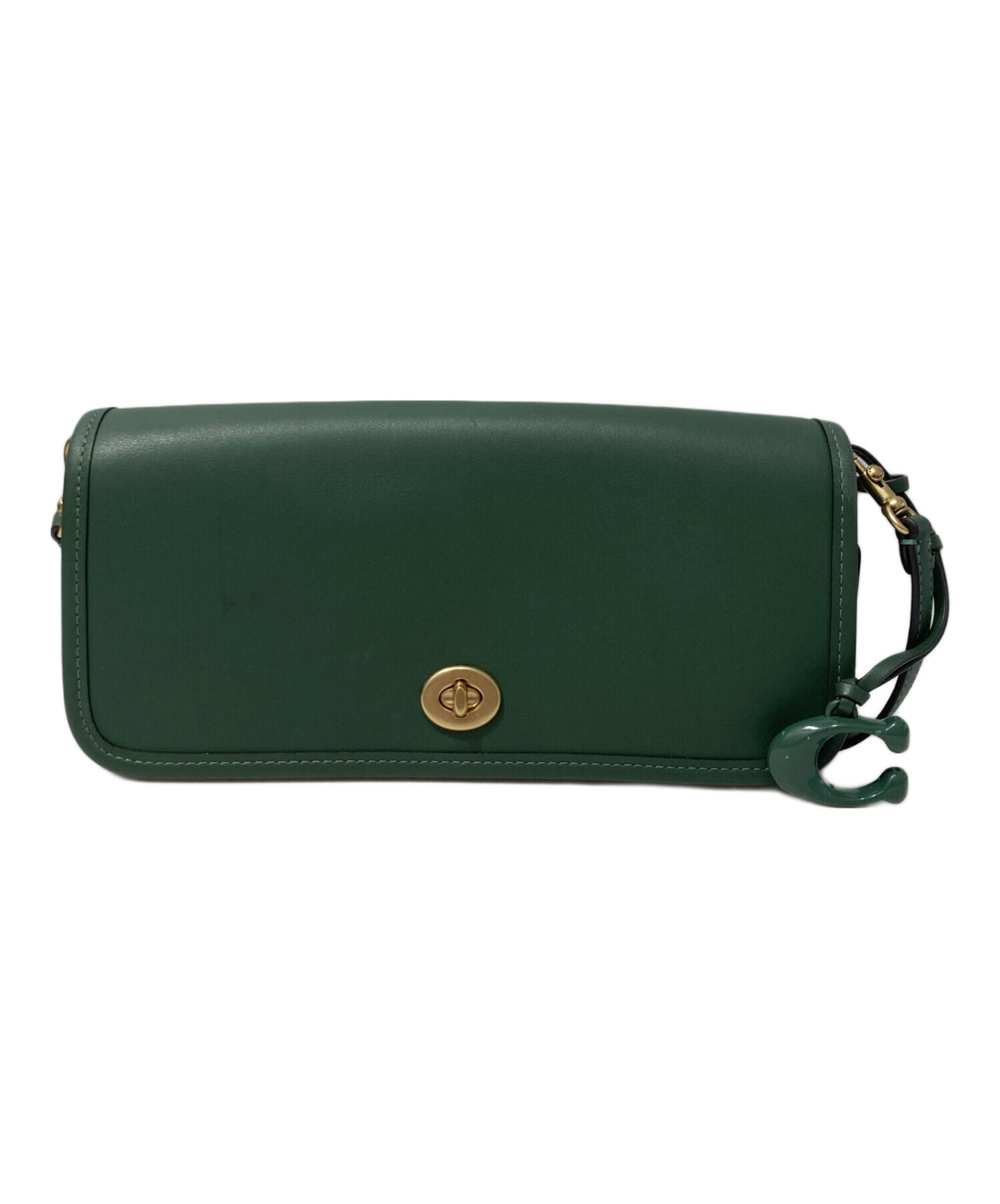 ✨美品✨COACH コーチ ディンキー ショルダーバッグ ターンロック グリーン 中古・古着通販】COACH (コーチ) ディンキー ターンロックショルダー