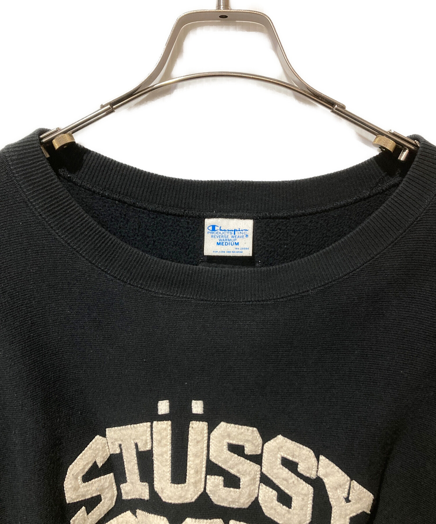 【古着】ステューシー &チャンピオン　リバースウェーブ Lサイズ黒 中古・古着通販】Champion REVERSE WEAVE (チャンピオン リバース