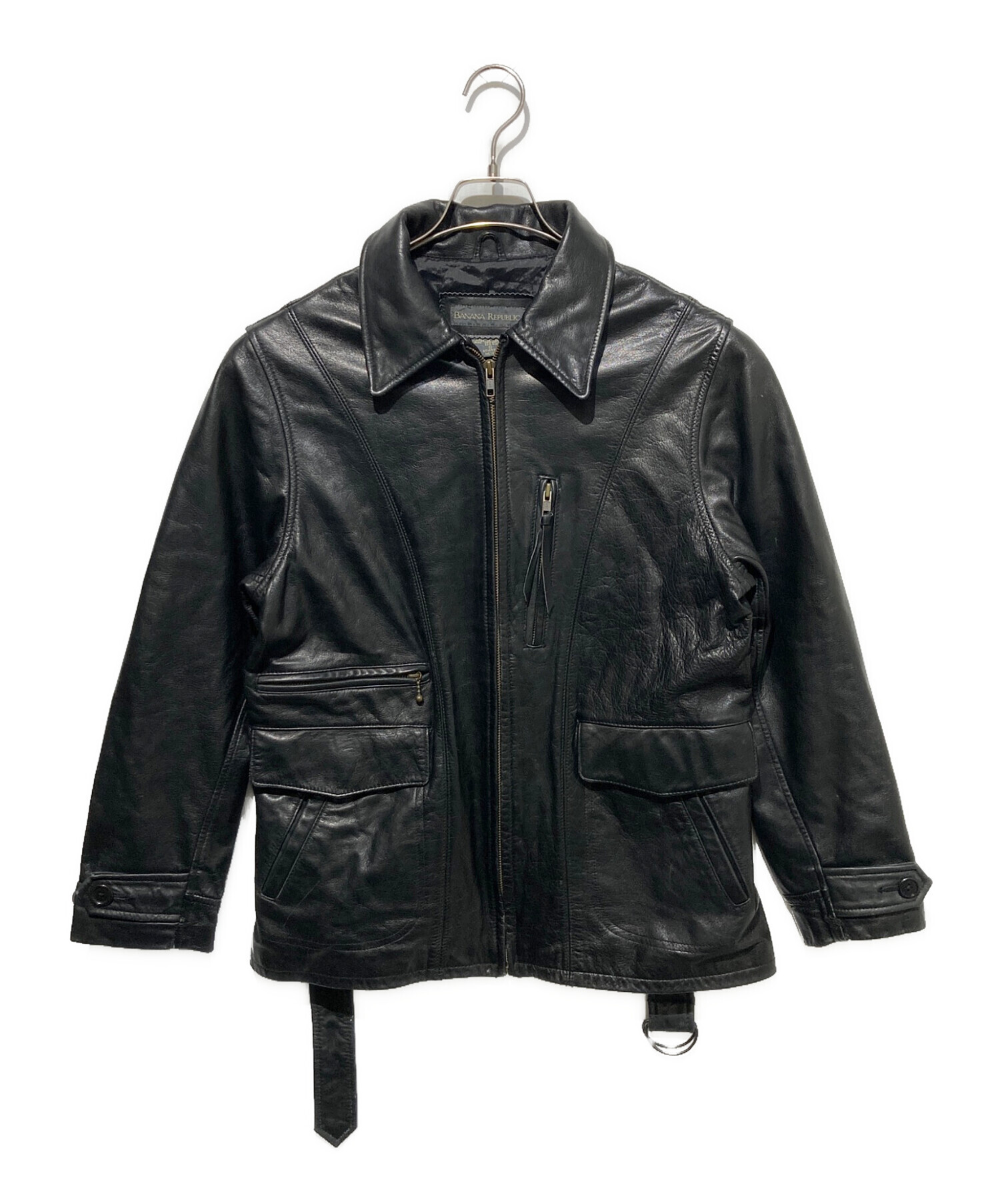 BANANA REPUBLIC ブラック レザー ジャケット S