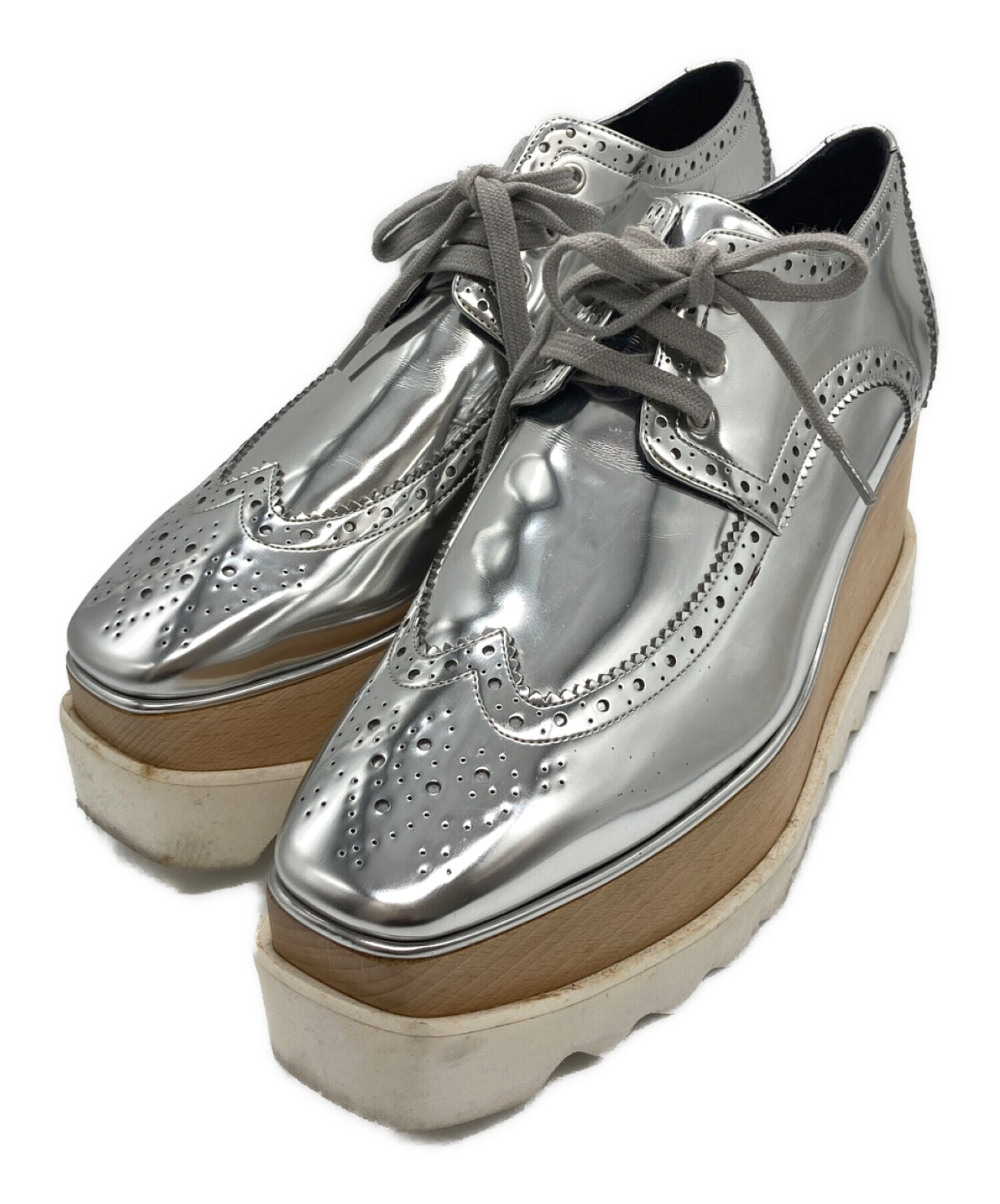 1650ステラマッカートニー厚底エナメルシューズ銀38 中古・古着通販】STELLA McCARTNEY (ステラマッカートニー) エリス