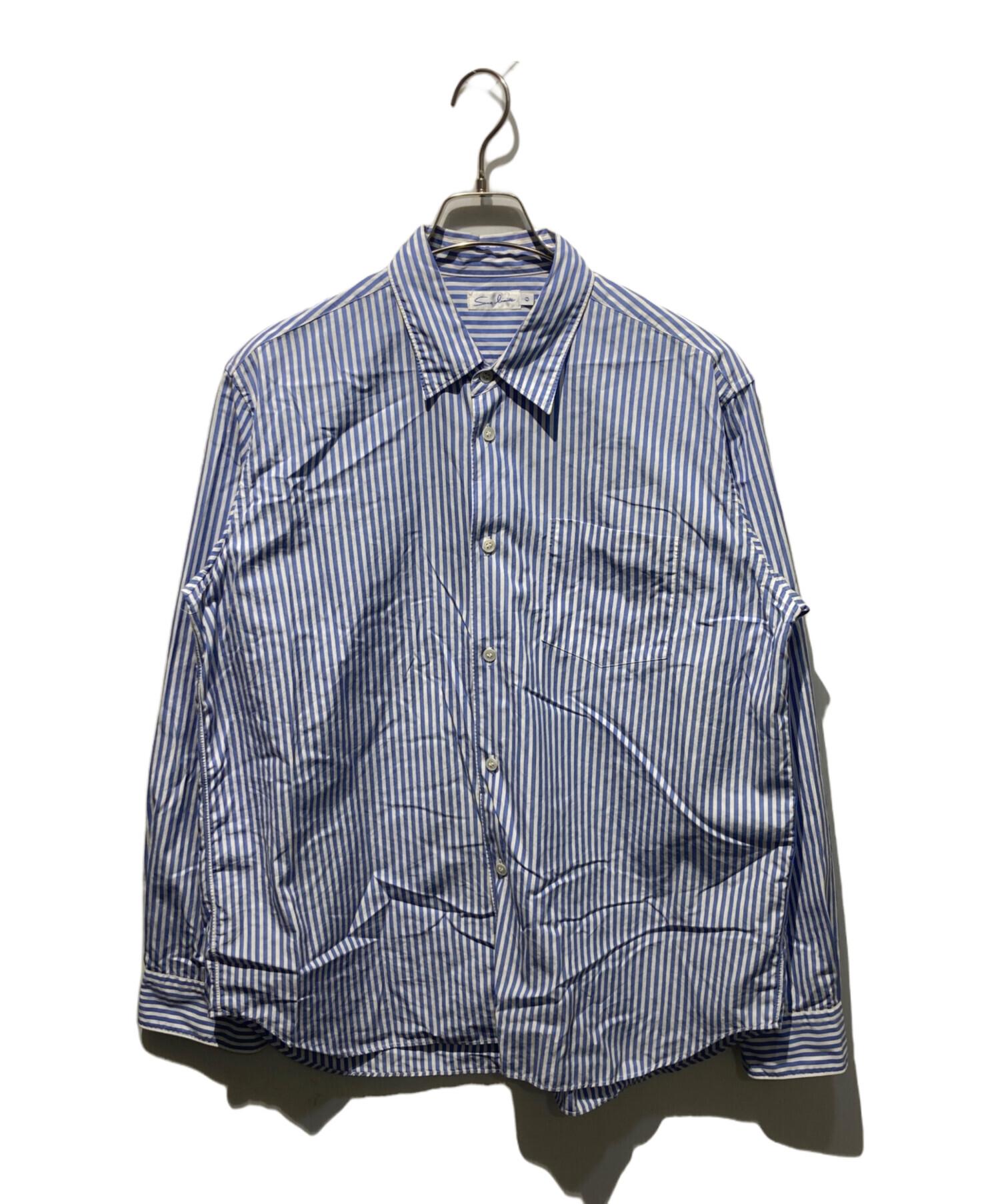 【美品】sans limite（サンリミット）ストライプシャツクリーニング済 中古・古着通販】Sans limite (サンリミット) ストライプシャツ ブルー