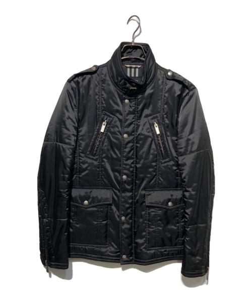 BURBERRY BLUE LABEL 中綿ミリタリージャケット Burberry Blue Label Down Jacket Nova Check Black Size 38 fashion