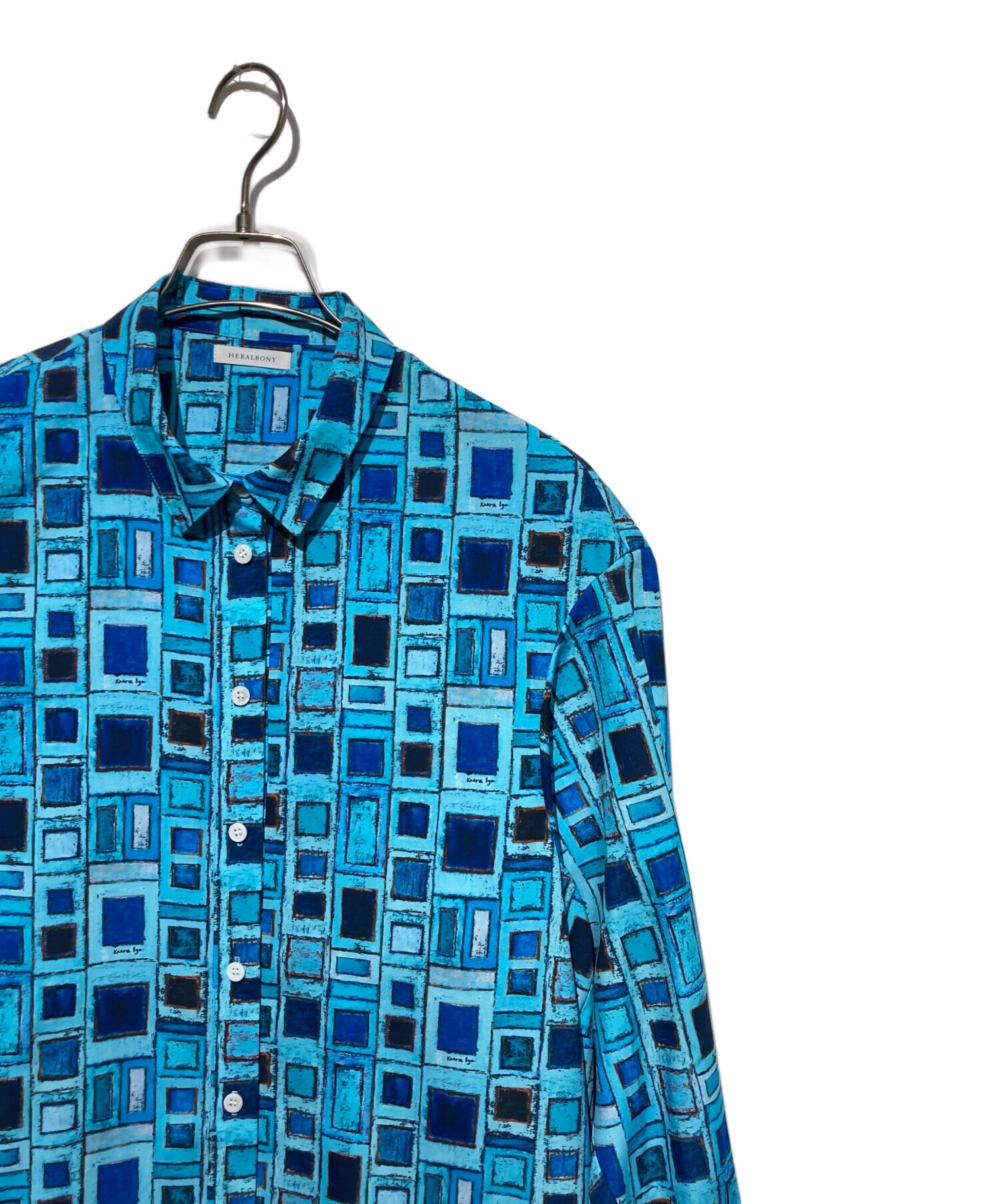 中古・古着通販】HERALBONY (ヘラルボニー) シャツワンピース「青い窓