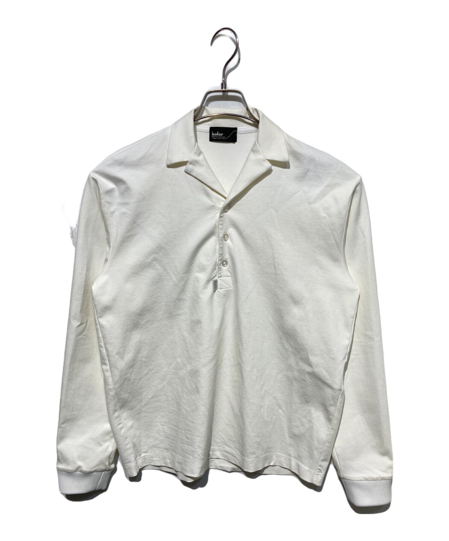 中古・古着通販】KOLOR (カラー) 長袖ポロシャツ ホワイト サイズ:1