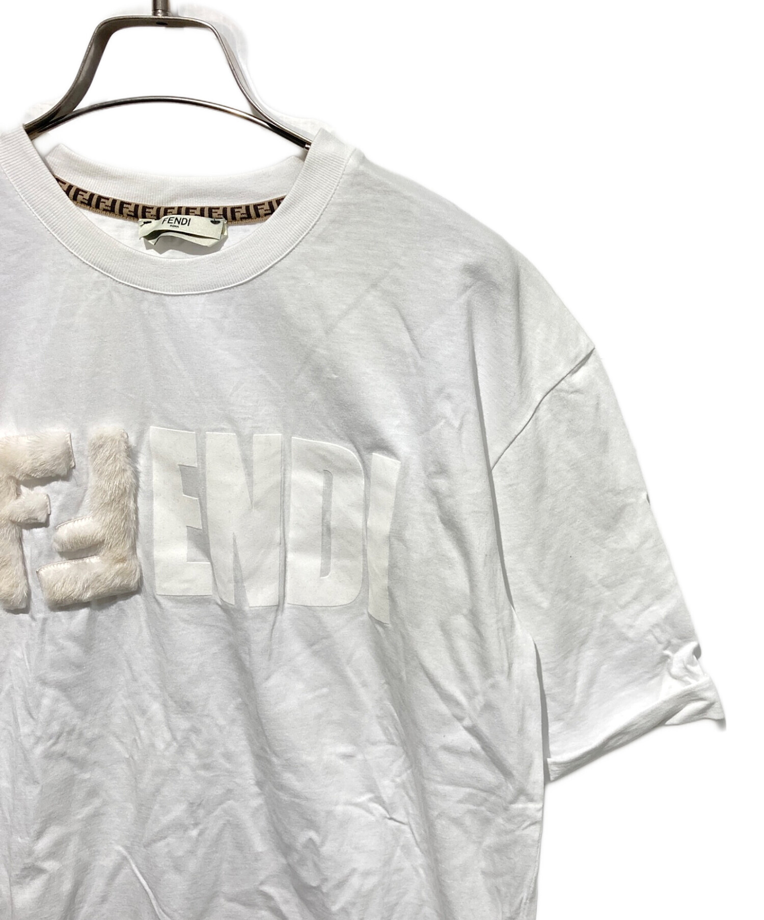 中古・古着通販】FENDI (フェンディ) ロゴTシャツ ホワイト サイズ:XS