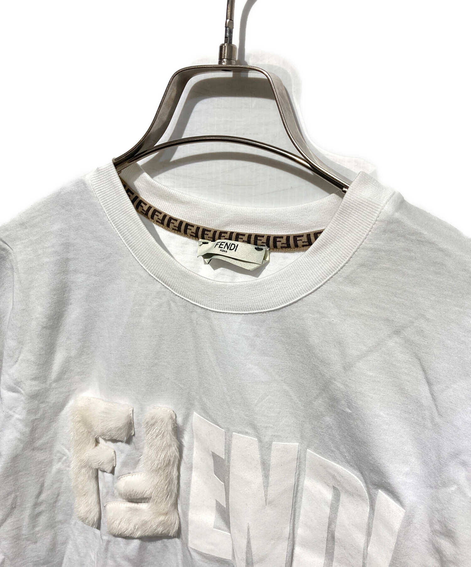 中古・古着通販】FENDI (フェンディ) ロゴTシャツ ホワイト サイズ:XS