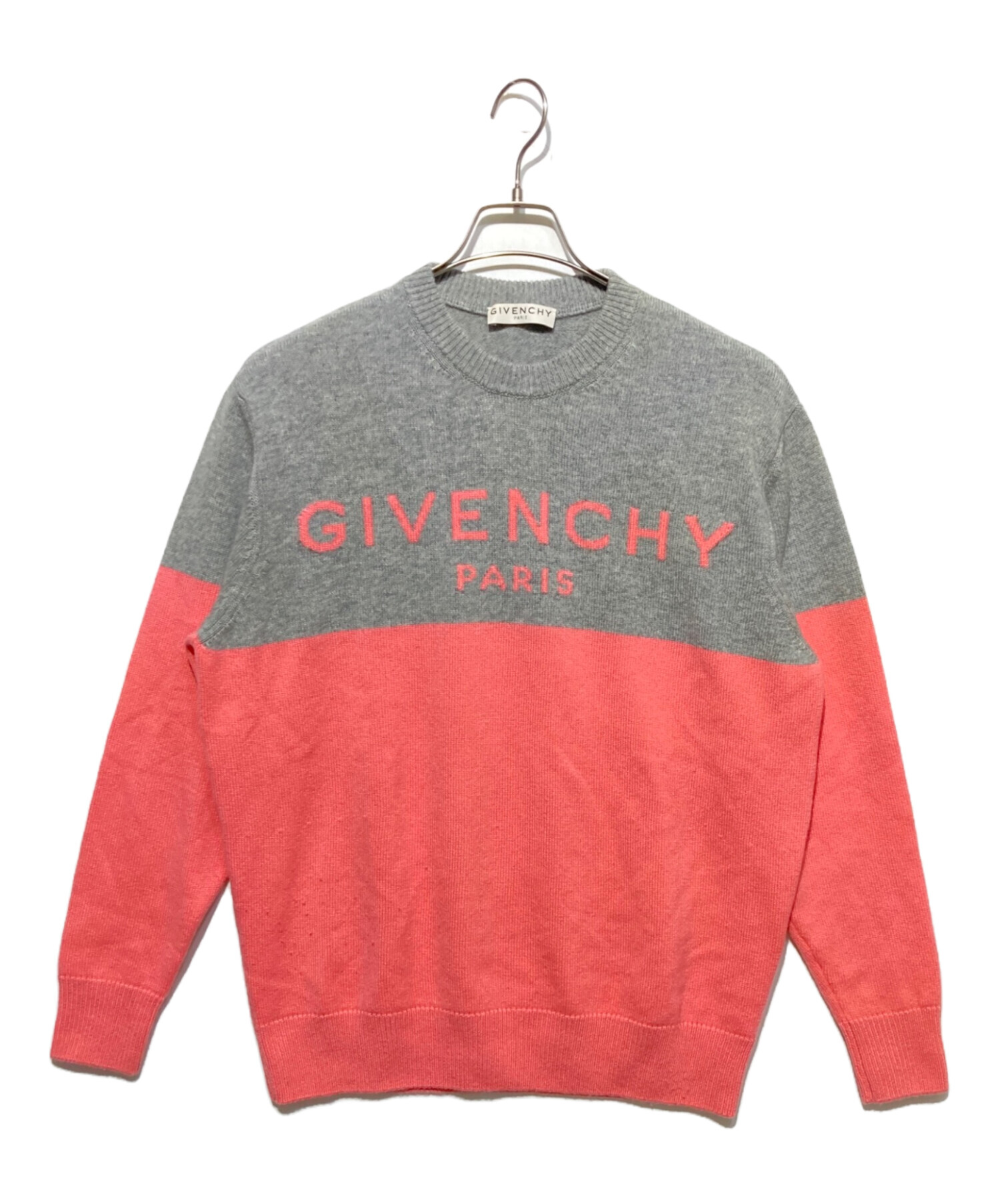 GIVENCHY (ジバンシィ) カシミヤニット グレー×ピンク サイズ:S 