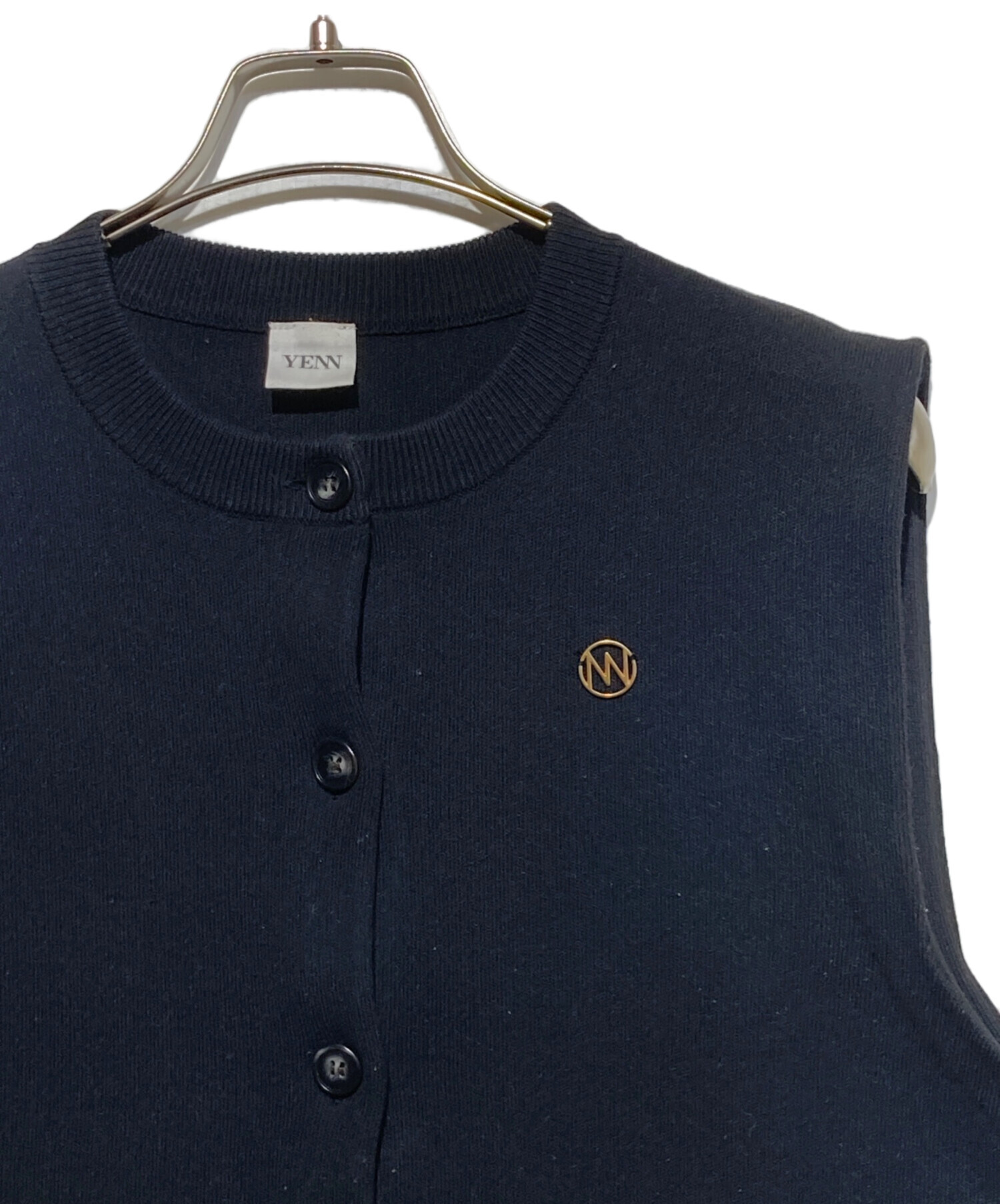 中古・古着通販】YENN (イエン) DOUBLE FACE KNIT VEST ブラック