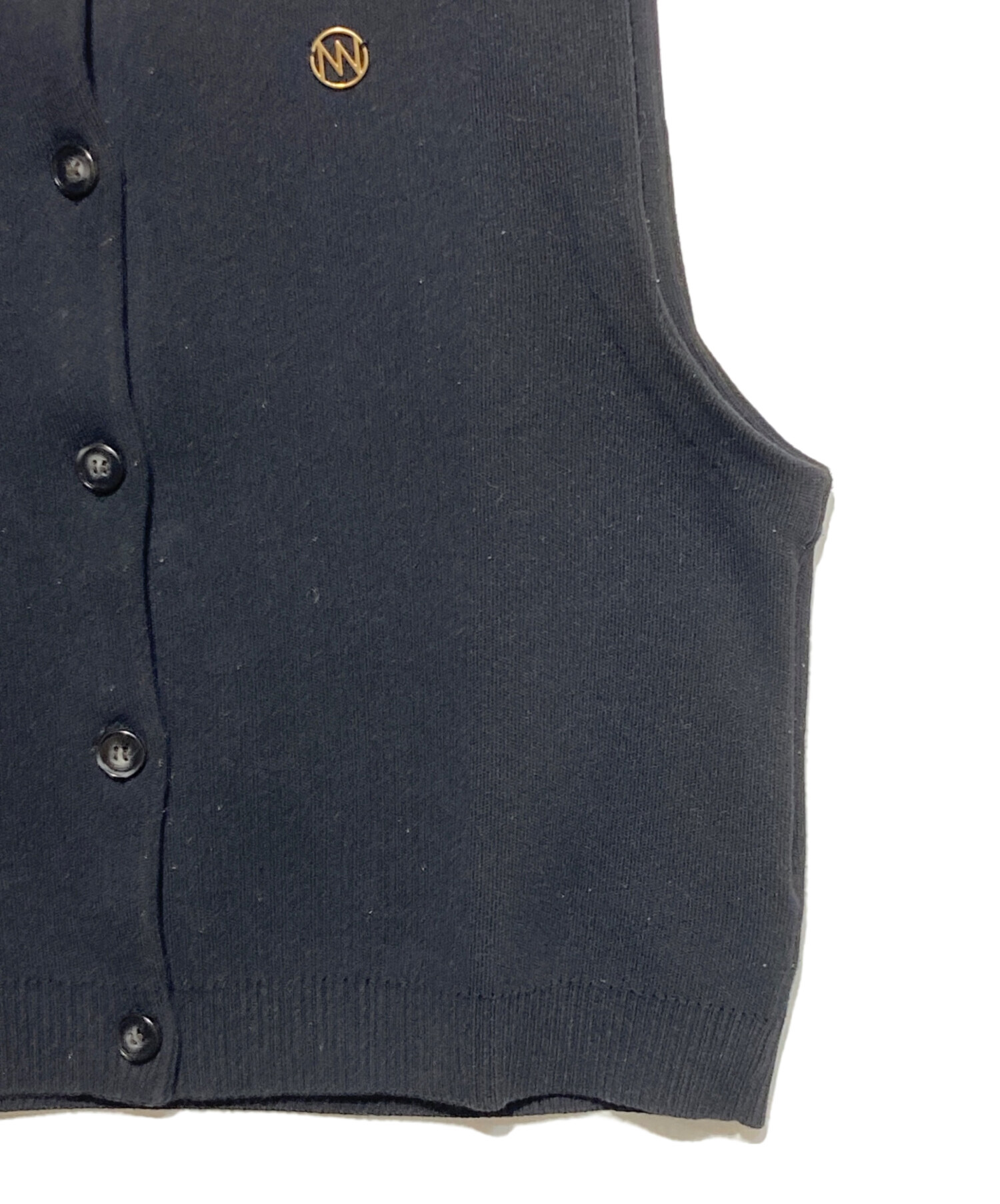 中古・古着通販】YENN (イエン) DOUBLE FACE KNIT VEST ブラック