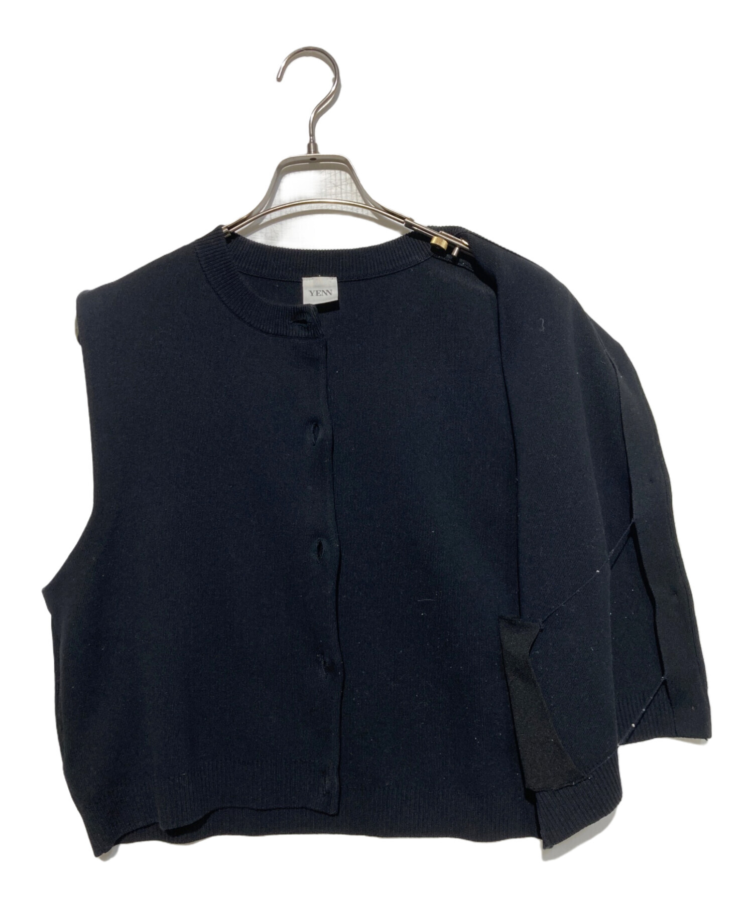 中古・古着通販】YENN (イエン) DOUBLE FACE KNIT VEST ブラック