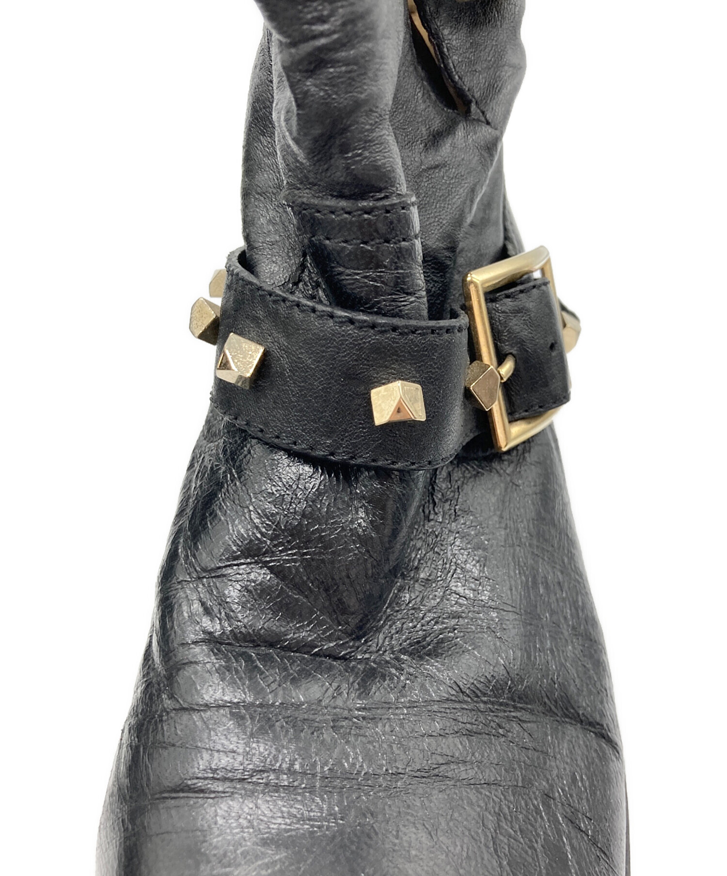 中古・古着通販】JIMMY CHOO (ジミーチュウ) スタッズショートブーツ