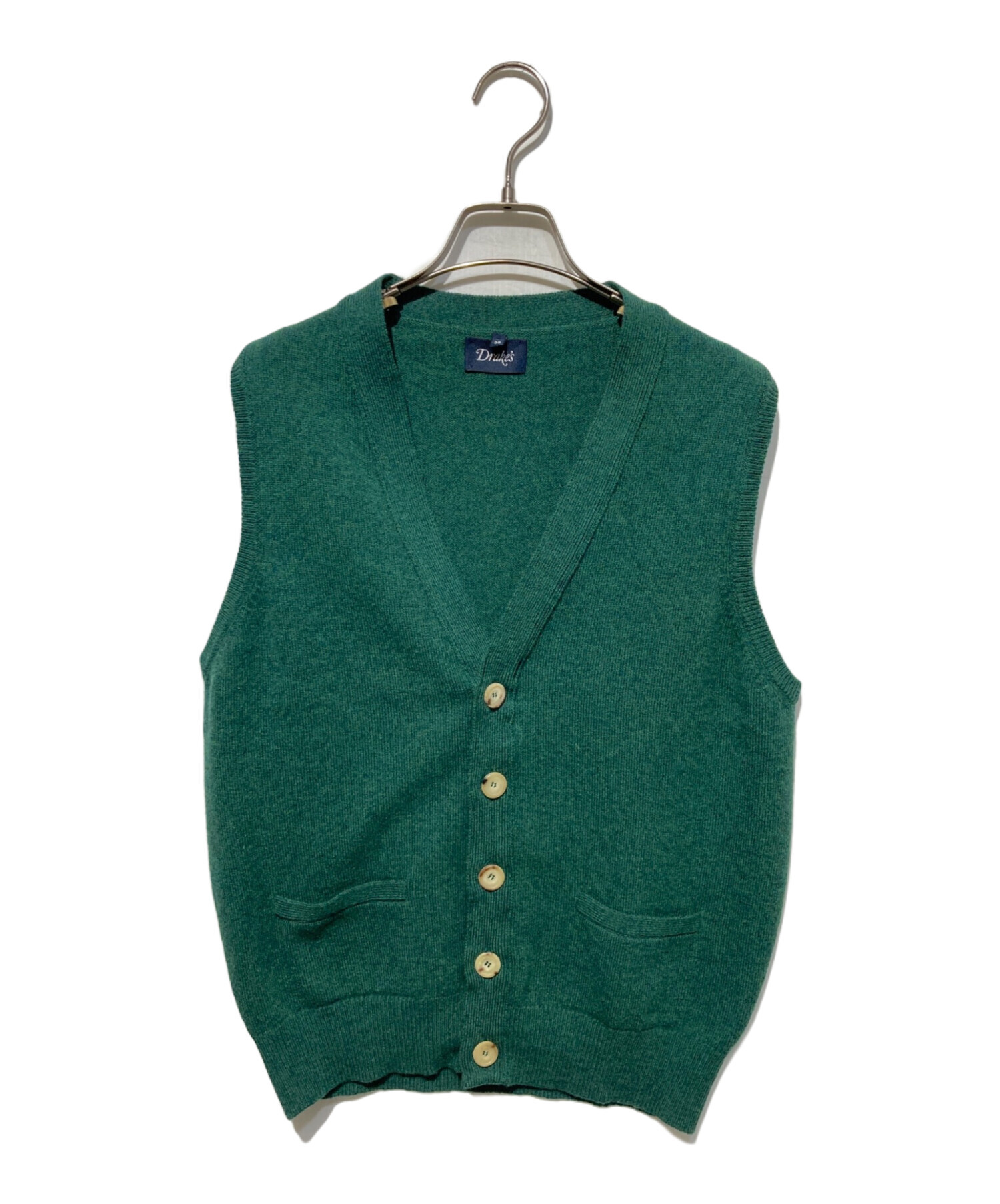 中古・古着通販】DRAKE'S (ドレイクス) ウールニットベスト グリーン
