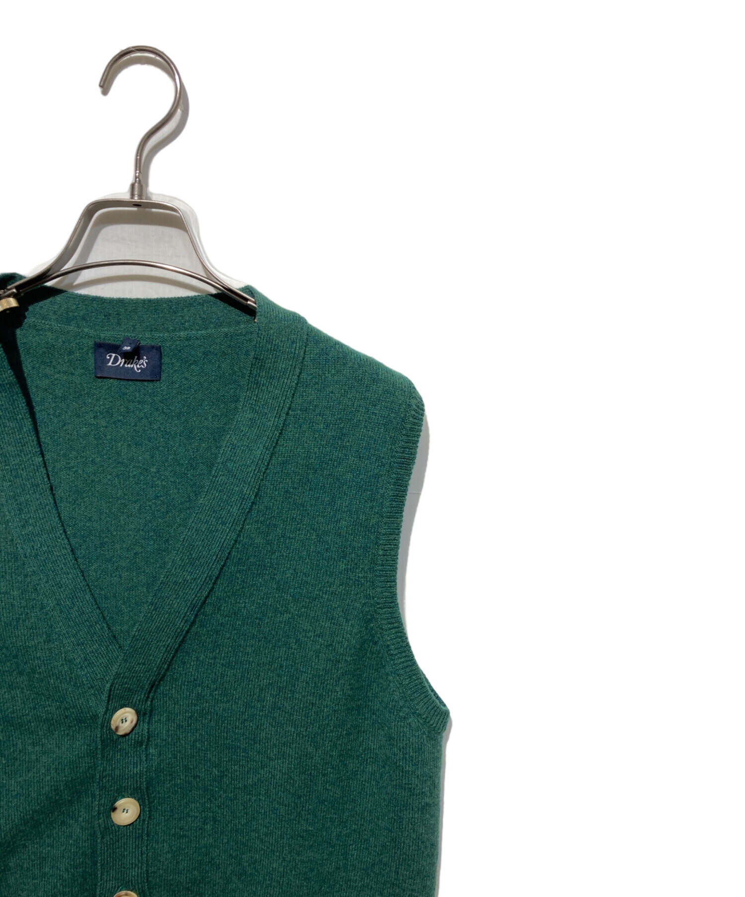 中古・古着通販】DRAKE'S (ドレイクス) ウールニットベスト グリーン