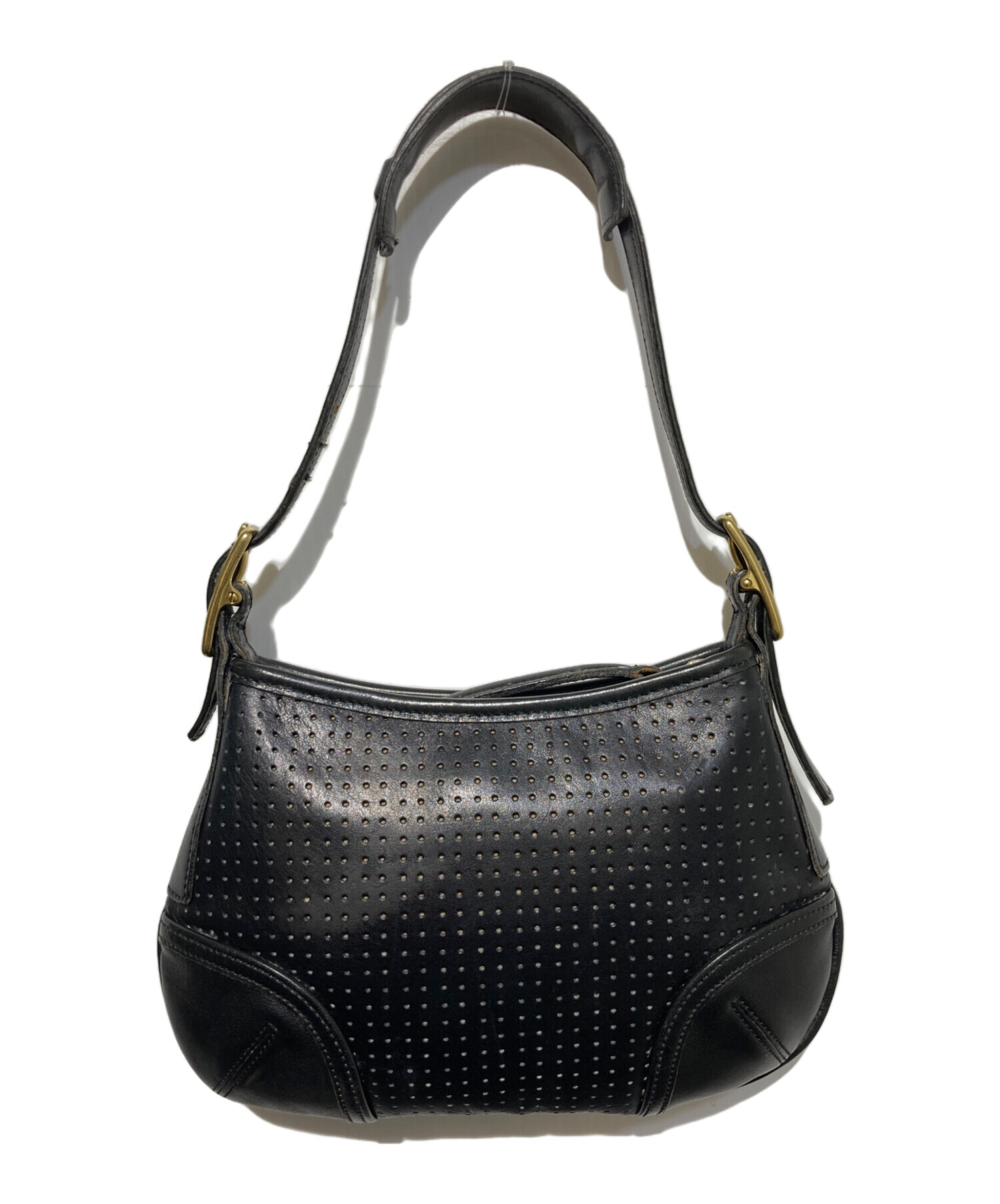 新品未使用　COACH コーチ　ショルダーバッグ　レザー 中古・古着通販】COACH (コーチ) パンチングレザーワンショルダー