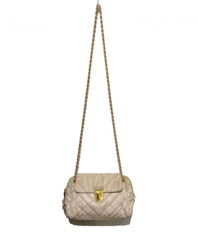 PRADA ベージュ キルティング ショルダーバッグ 中古・古着通販】PRADA (プラダ) キルティングチェーンショルダー