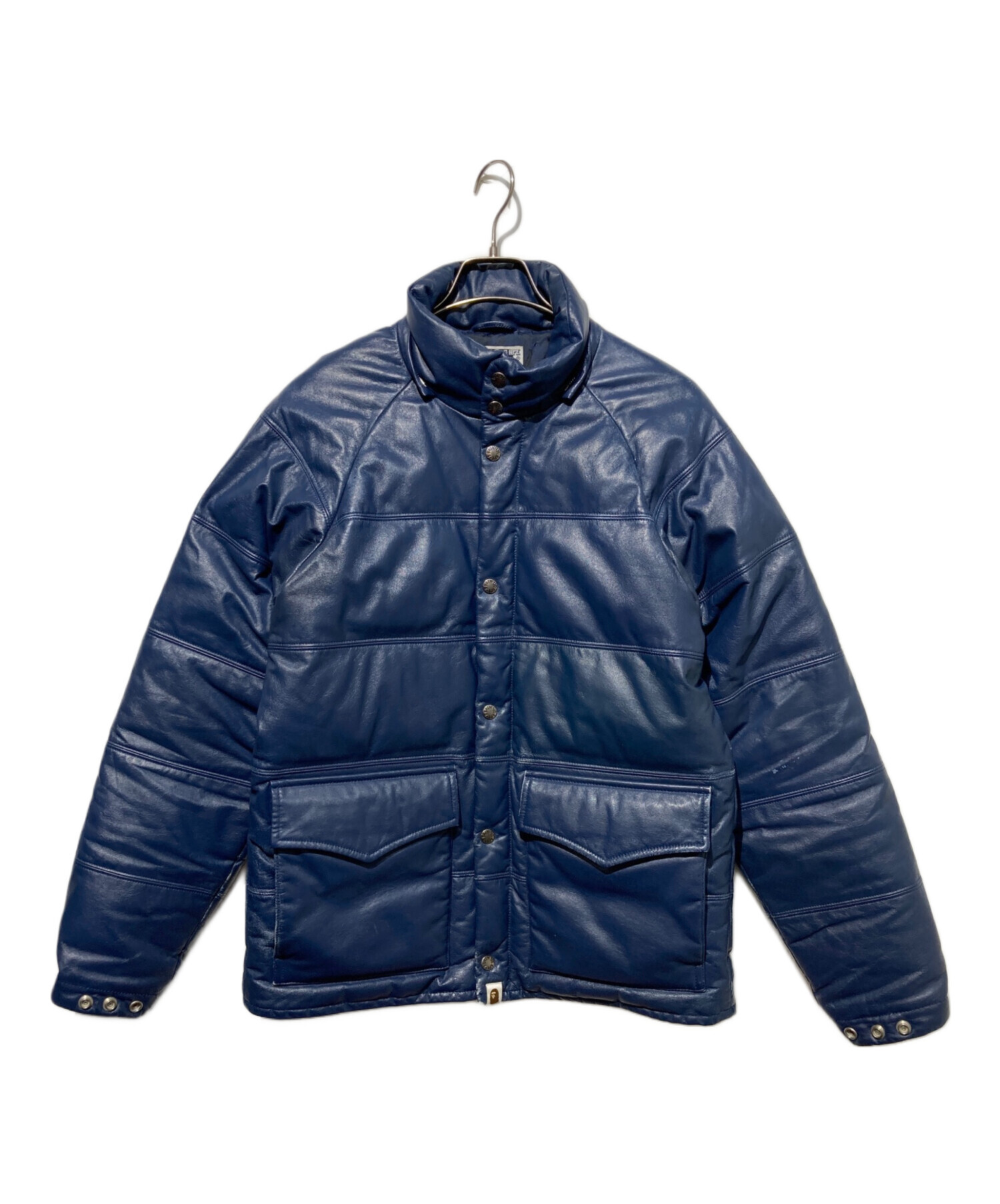 A BATHING APE ダウンジャケット　カウレザー　初期 中古・古着通販】A BATHING APE (ア ベイシング エイプ) レザーダウン