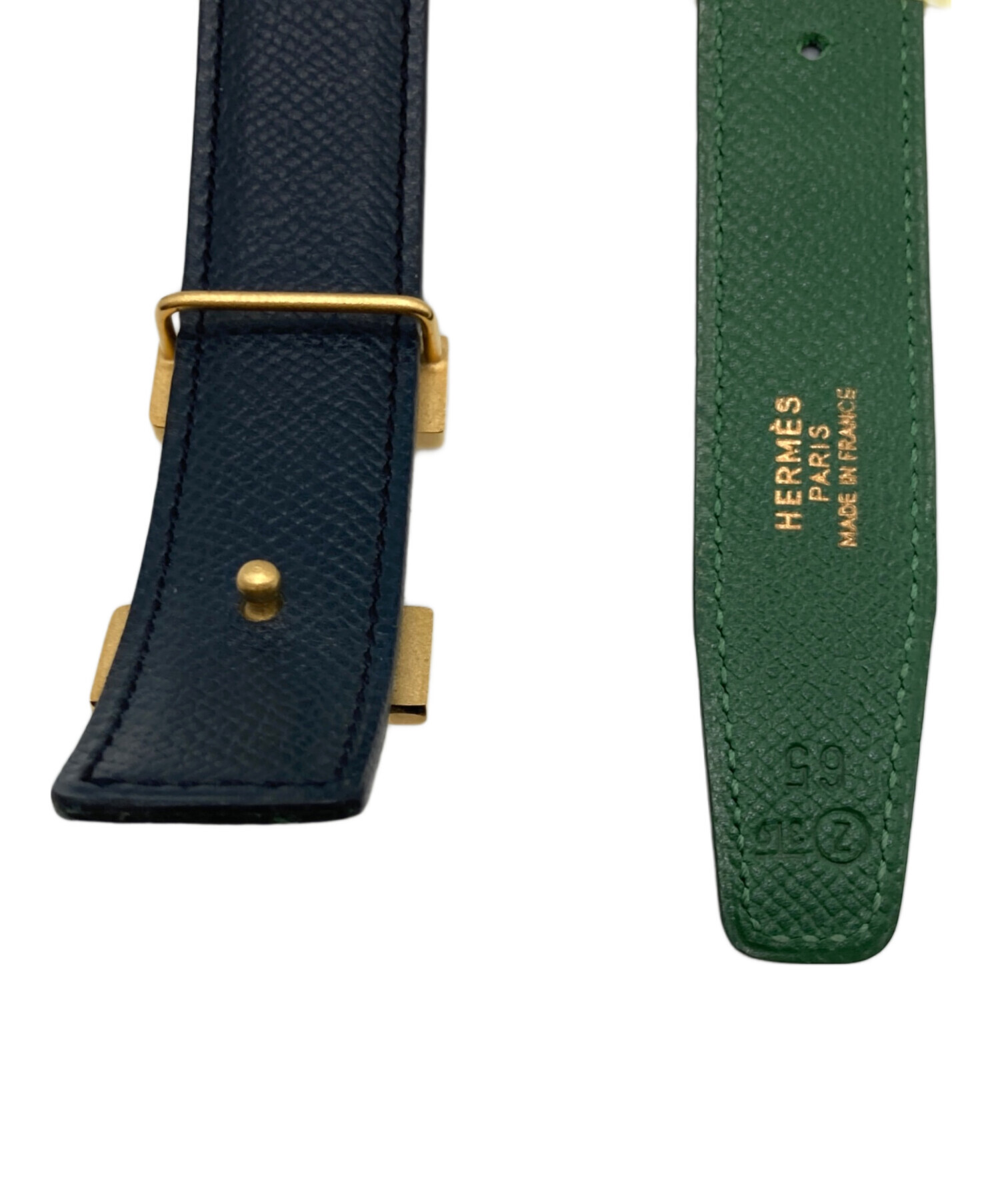 中古・古着通販】HERMES (エルメス) レザーベルト グリーン サイズ:65