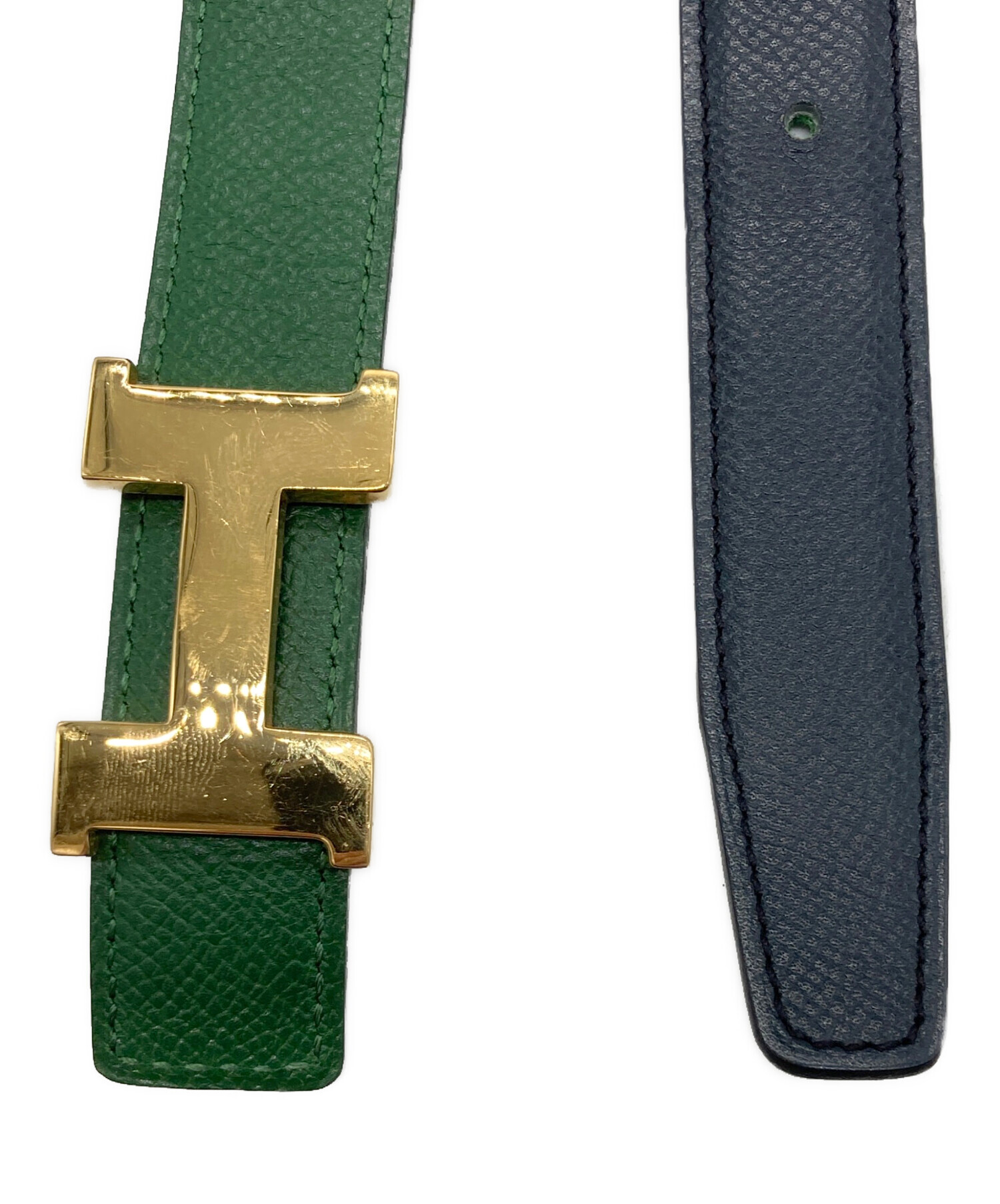 中古・古着通販】HERMES (エルメス) レザーベルト グリーン サイズ:65