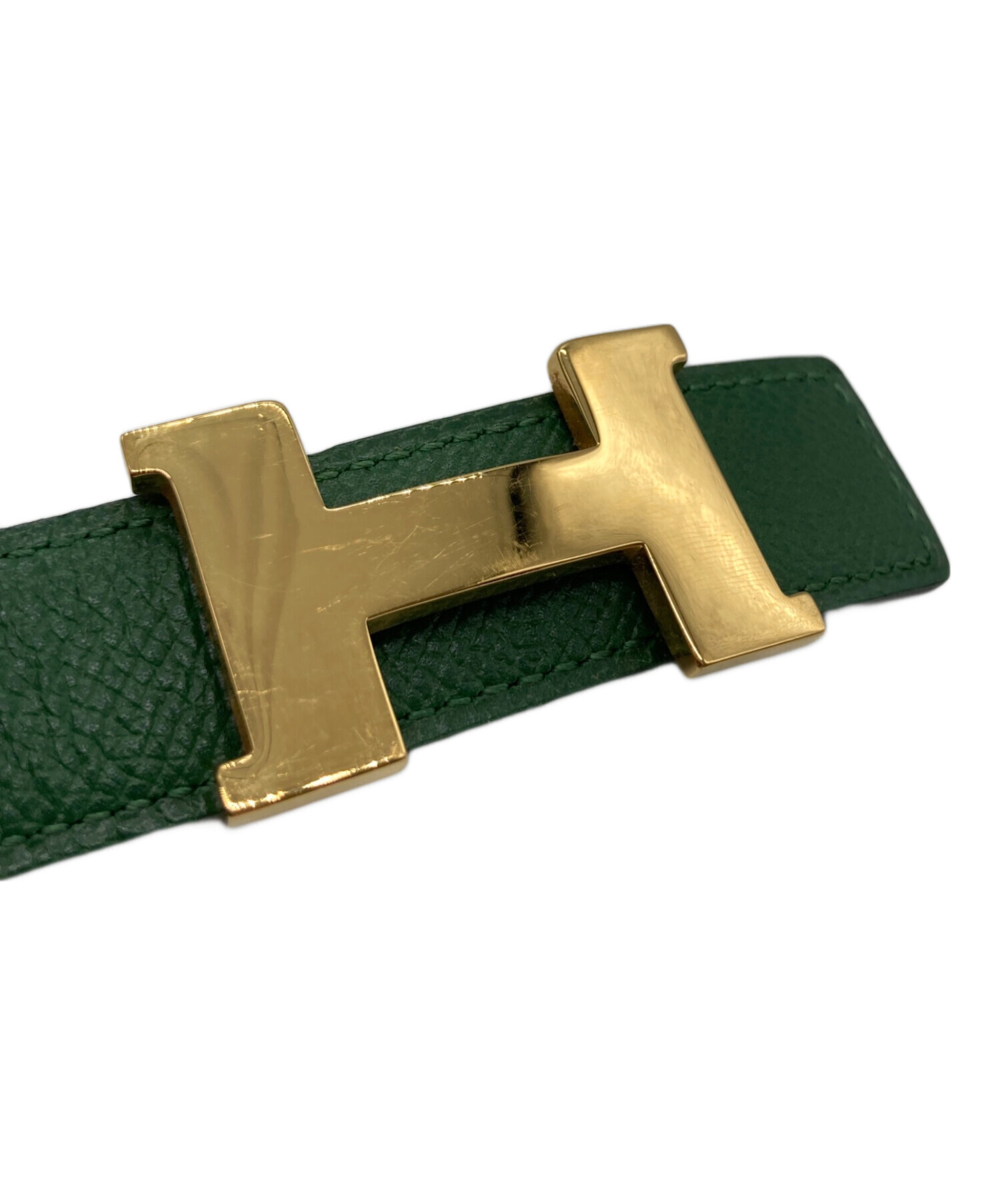 中古・古着通販】HERMES (エルメス) レザーベルト グリーン サイズ:65