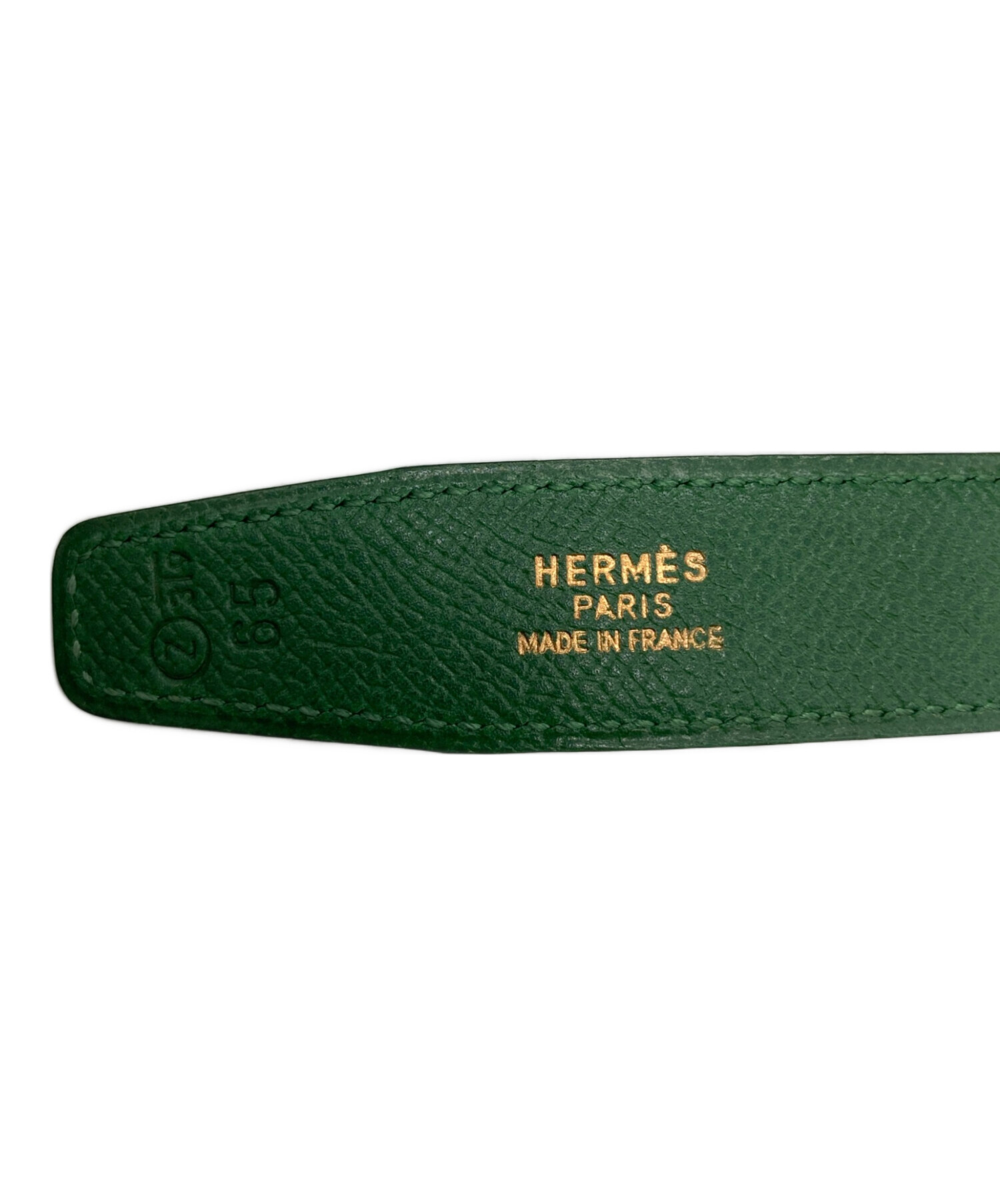 ⭐️良品⭐️ エルメス レザー ベルト 65 グリーン　ブラック 中古・古着通販】HERMES (エルメス) レザーベルト グリーン サイズ:65