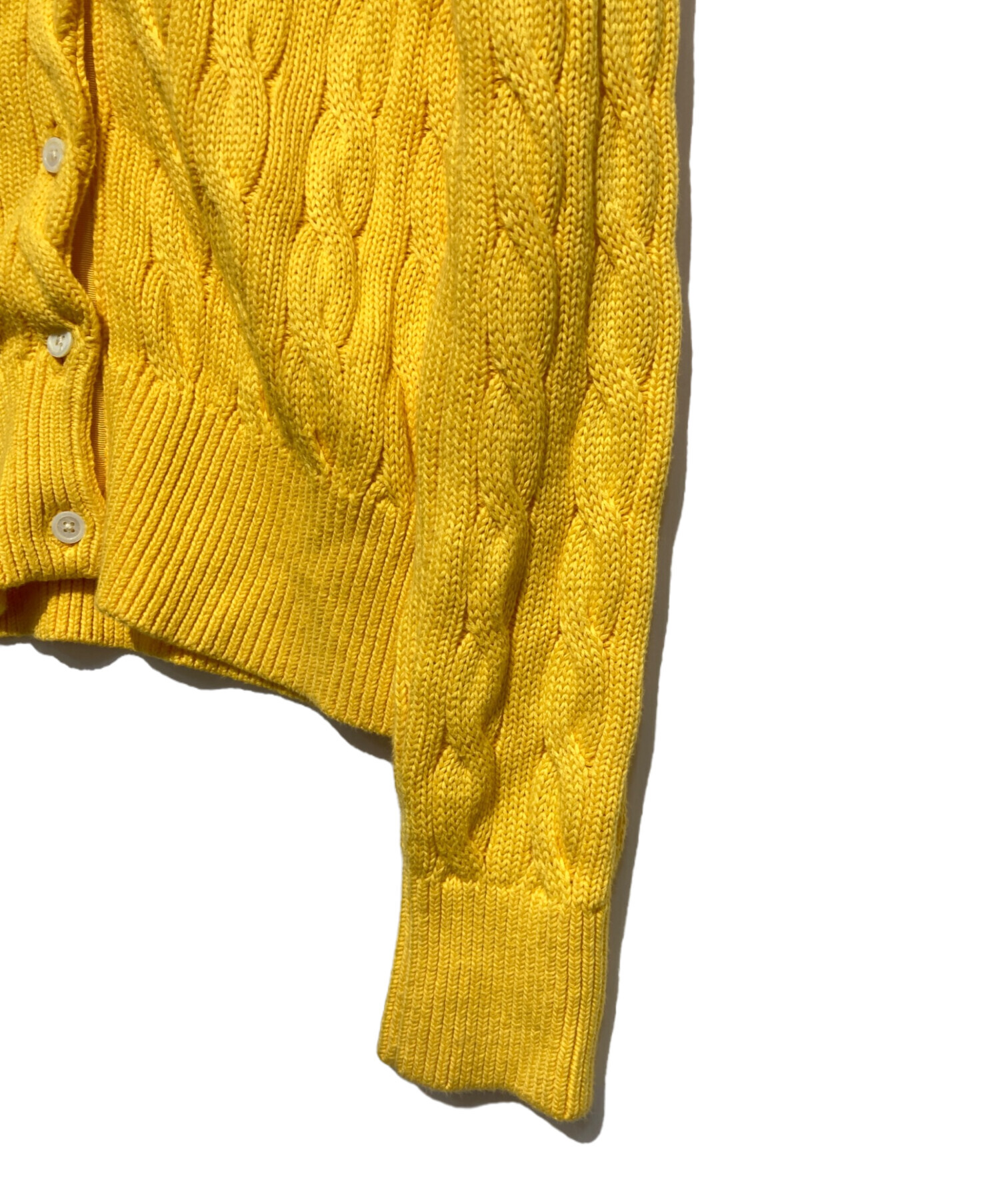 新品未使用　ラルフローレン ケーブル ニット カーディガン　黄色　レディース　S 中古・古着通販】RALPH LAUREN (ラルフローレン) ケーブルニット