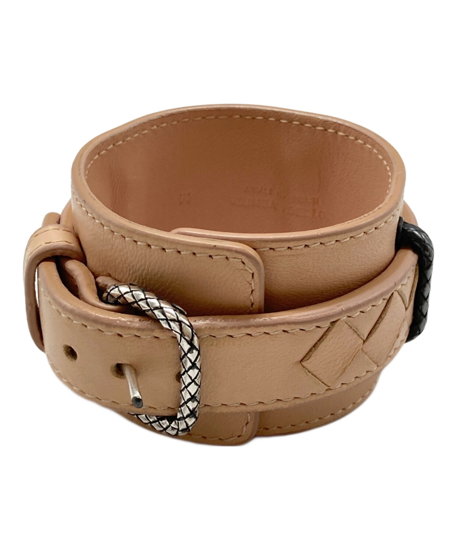 ボッデガヴェネタ　レザーバングル　キャメル 中古・古着通販】BOTTEGA VENETA (ボッテガベネタ) レザーバングル