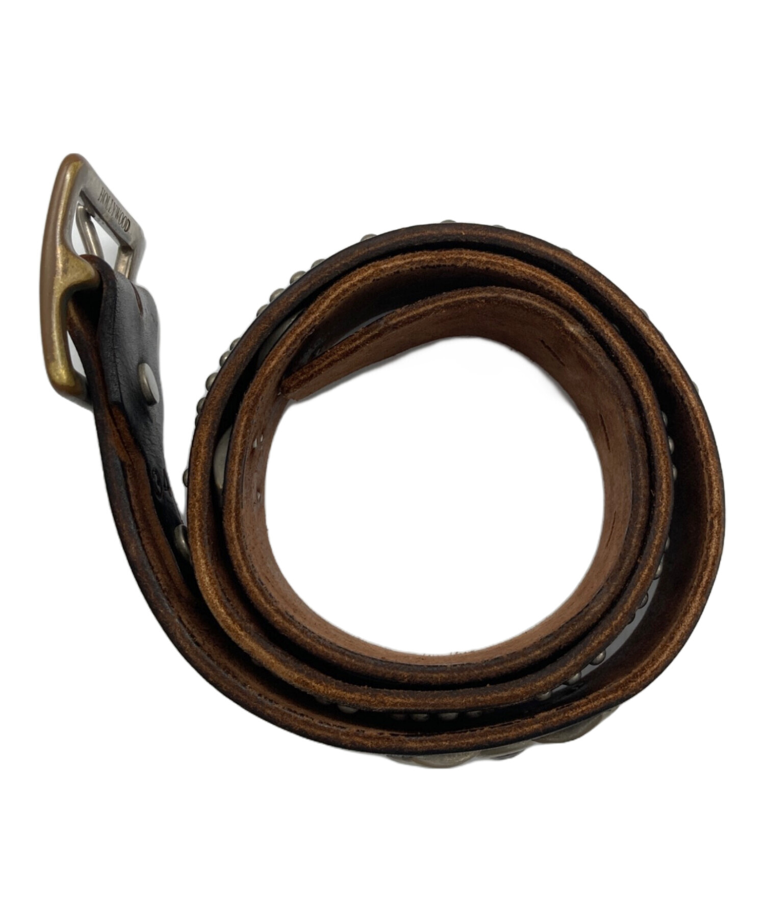 中古・古着通販】htc (エイチティーシー) スタッズベルト ブラウン