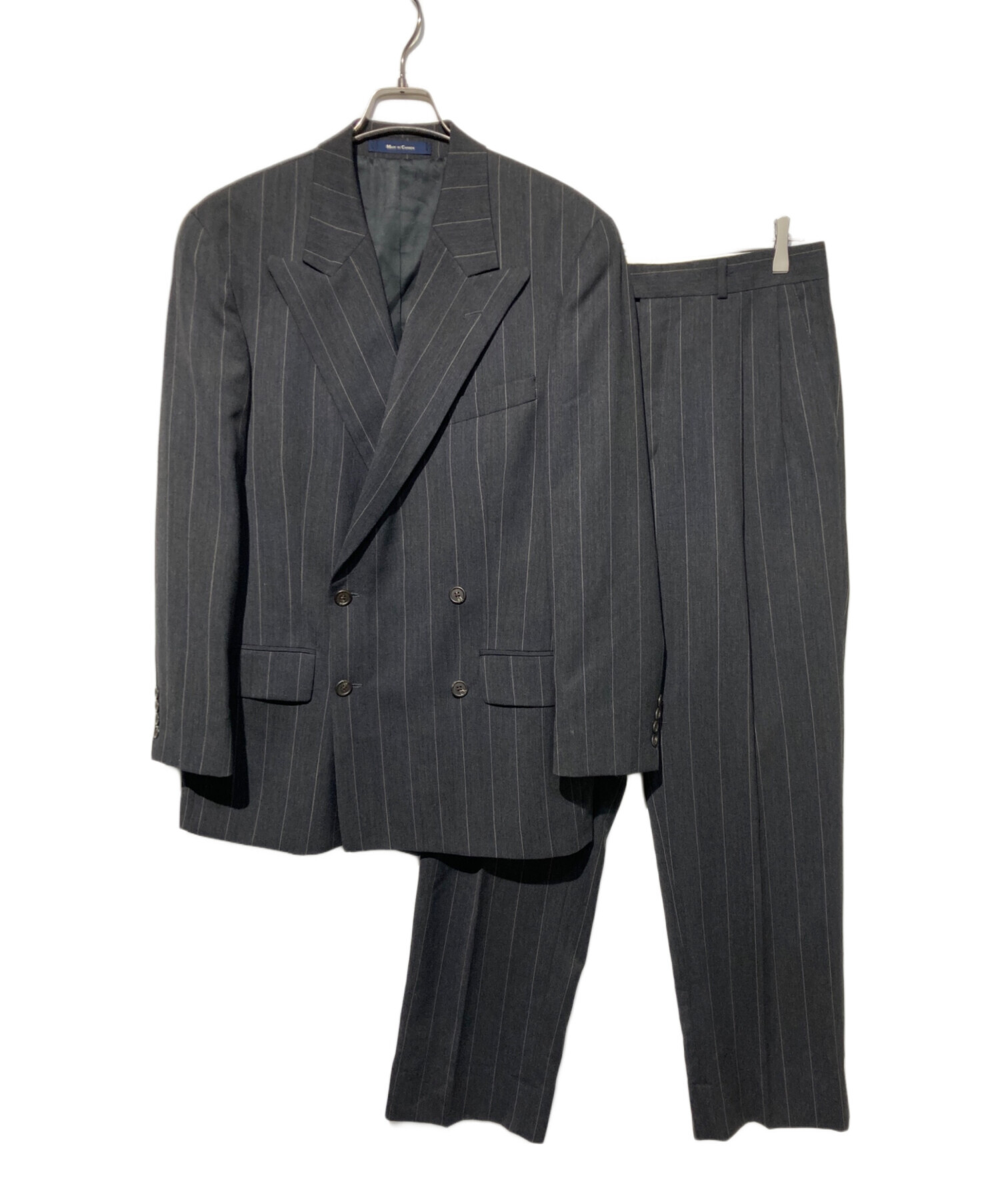 ラルフローレン　濃グレー　ストライプスーツセット（ジャケット・パンツ） 中古・古着通販】RALPH LAUREN (ラルフローレン) オールドストライプ