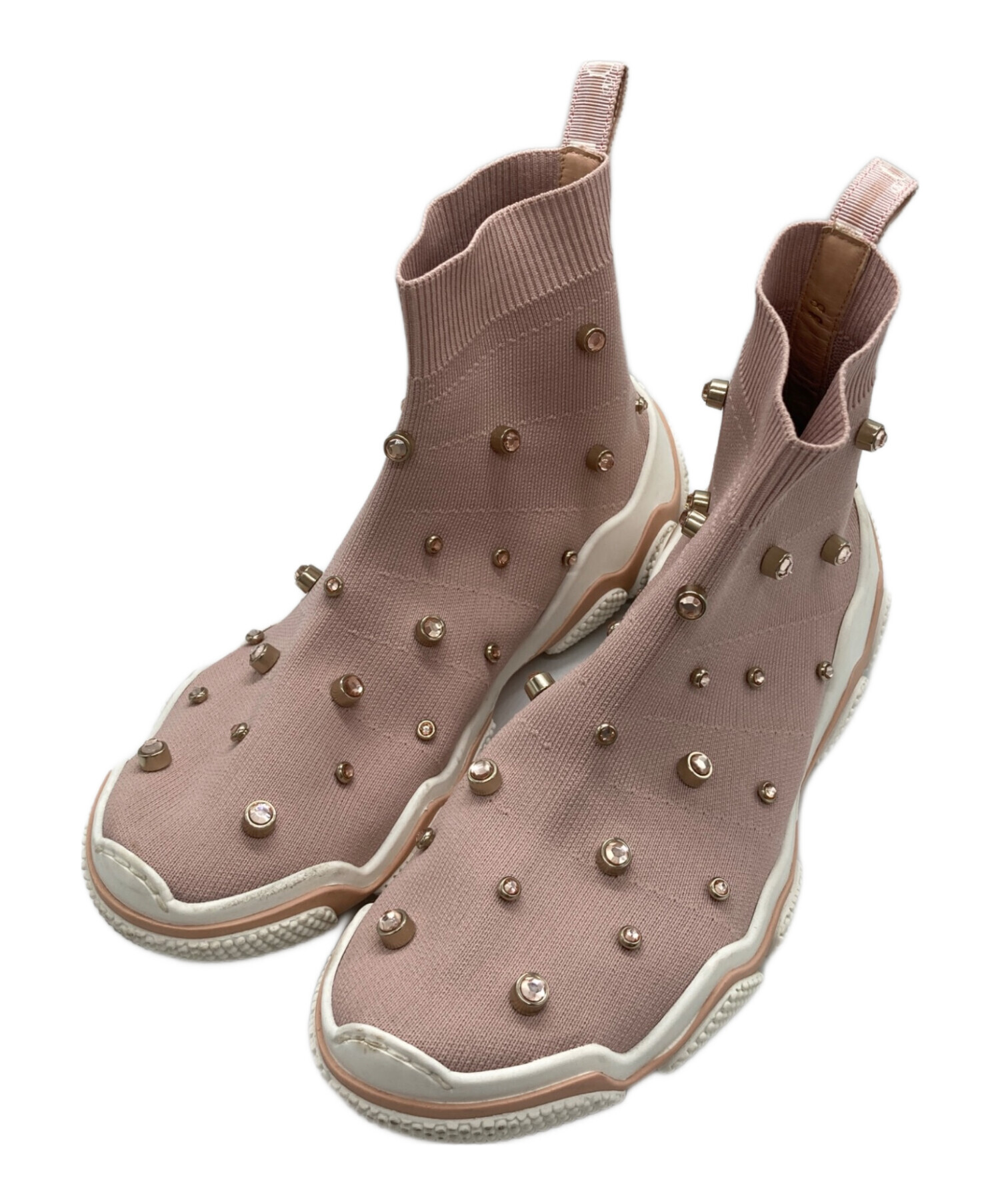 REDVALENTINO レッドヴァレンティノ ストレッチ ハイカットスニーカー 中古・古着通販】RED VALENTINO (レッドヴァレンティノ) スタッズ装飾