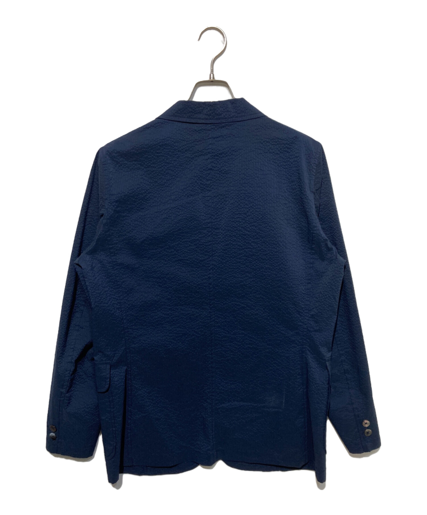 中古美品BEAMS PLUS シアサッカー テーラードジャケット ネイビー L