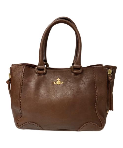 廃盤品 ヴィヴィアンウエストウッド ハンドバッグ ゴールド オーブ レザー 中古・古着通販】Vivienne Westwood (ヴィヴィアンウエストウッド