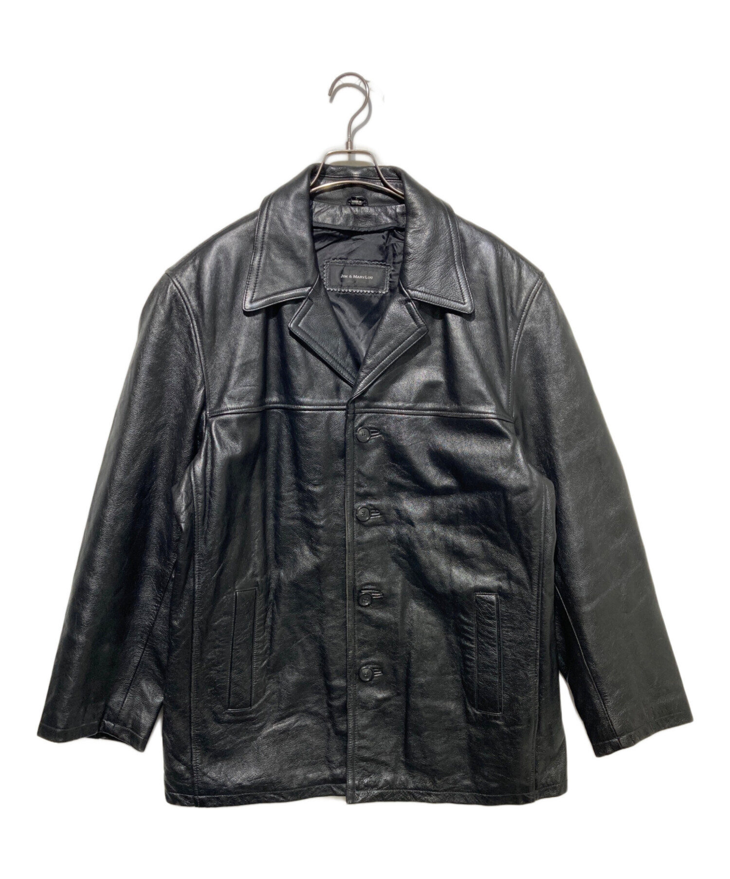 【即日発送・EU古着】フランス古着　レザージャケット　カーコート　黒　M 中古・古着通販】JIM&MARYLOU (ジムアンドメアリールー) レザーカー