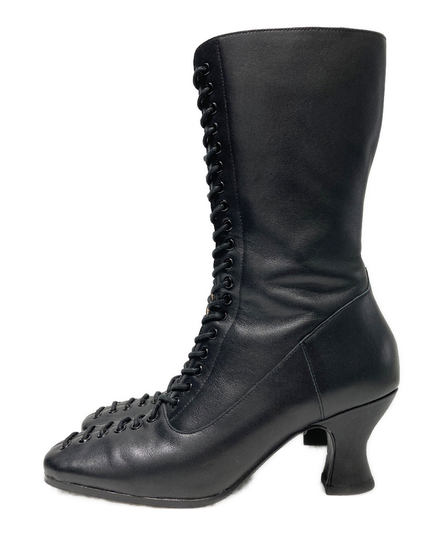 fetico フェティコ　革靴　36 中古・古着通販】FETICO (フェティコ) LACE-UP BOOTS ブラック サイズ