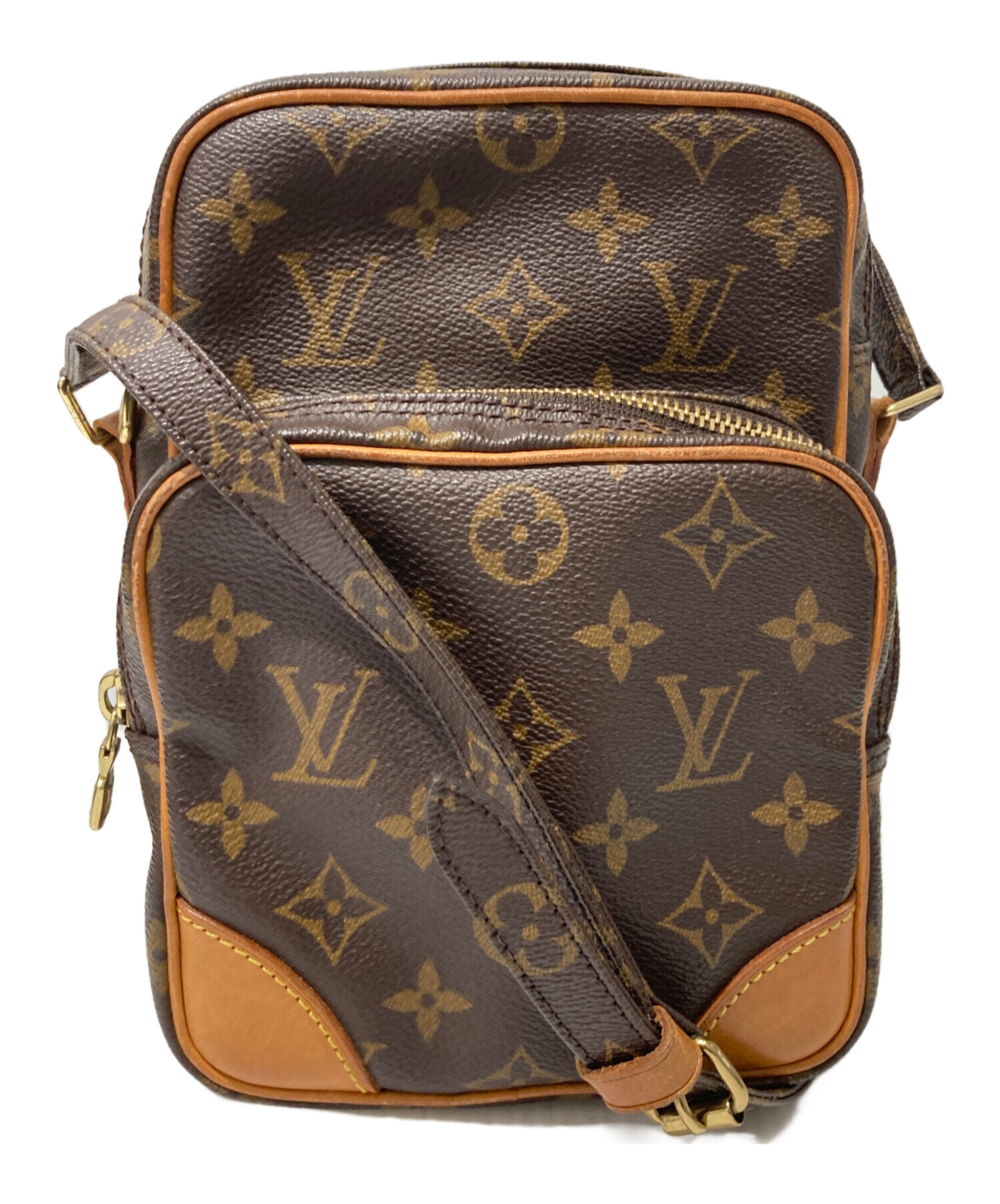 Louis Vuitton ショルダーバッグ ブラウンレザー 中古・古着通販】LOUIS VUITTON (ルイ ヴィトン) アマゾン ショルダー