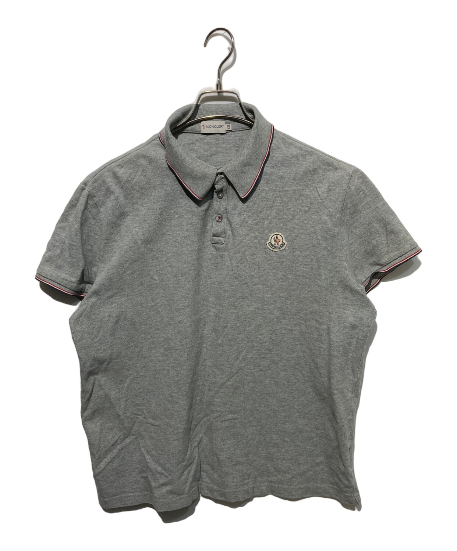 MONCLER ダークグレー ポロシャツ S 中古・古着通販】MONCLER (モンクレール) ポロシャツ グレー サイズ