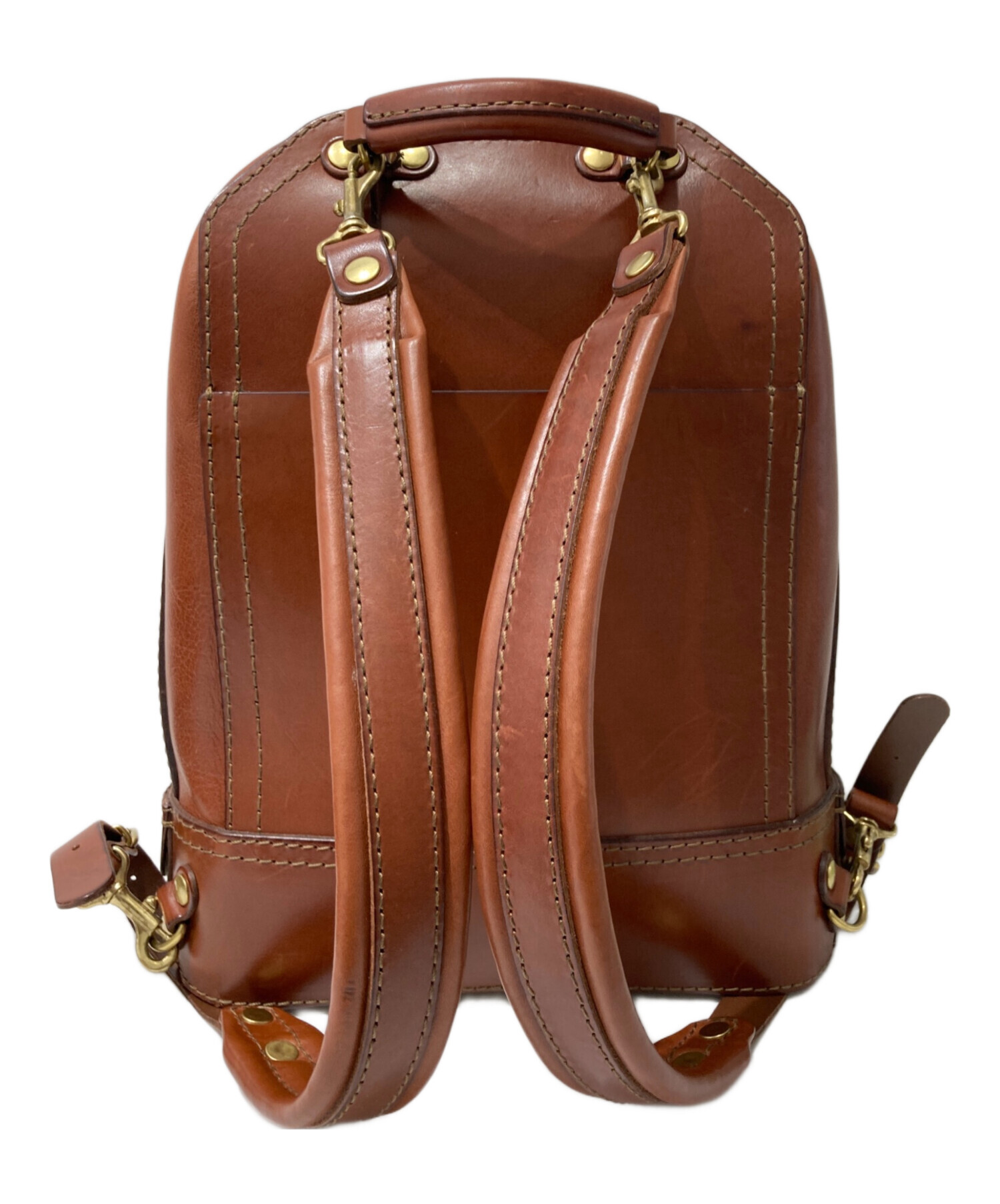 herz ダレスリュック(ブラウン) 中古・古着通販】Herz (ヘルツ) レザーリュック ブラウン｜ブランド